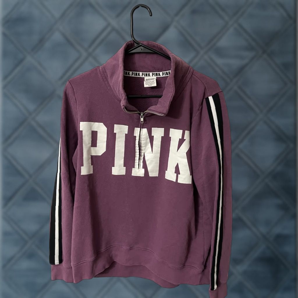 Pinko Pink Victoria Secret 1/4 Zip Pullover Sweater Women Size Medium Purple Size M / US 6-8 / IT 42-44 - 1 Thumbnail