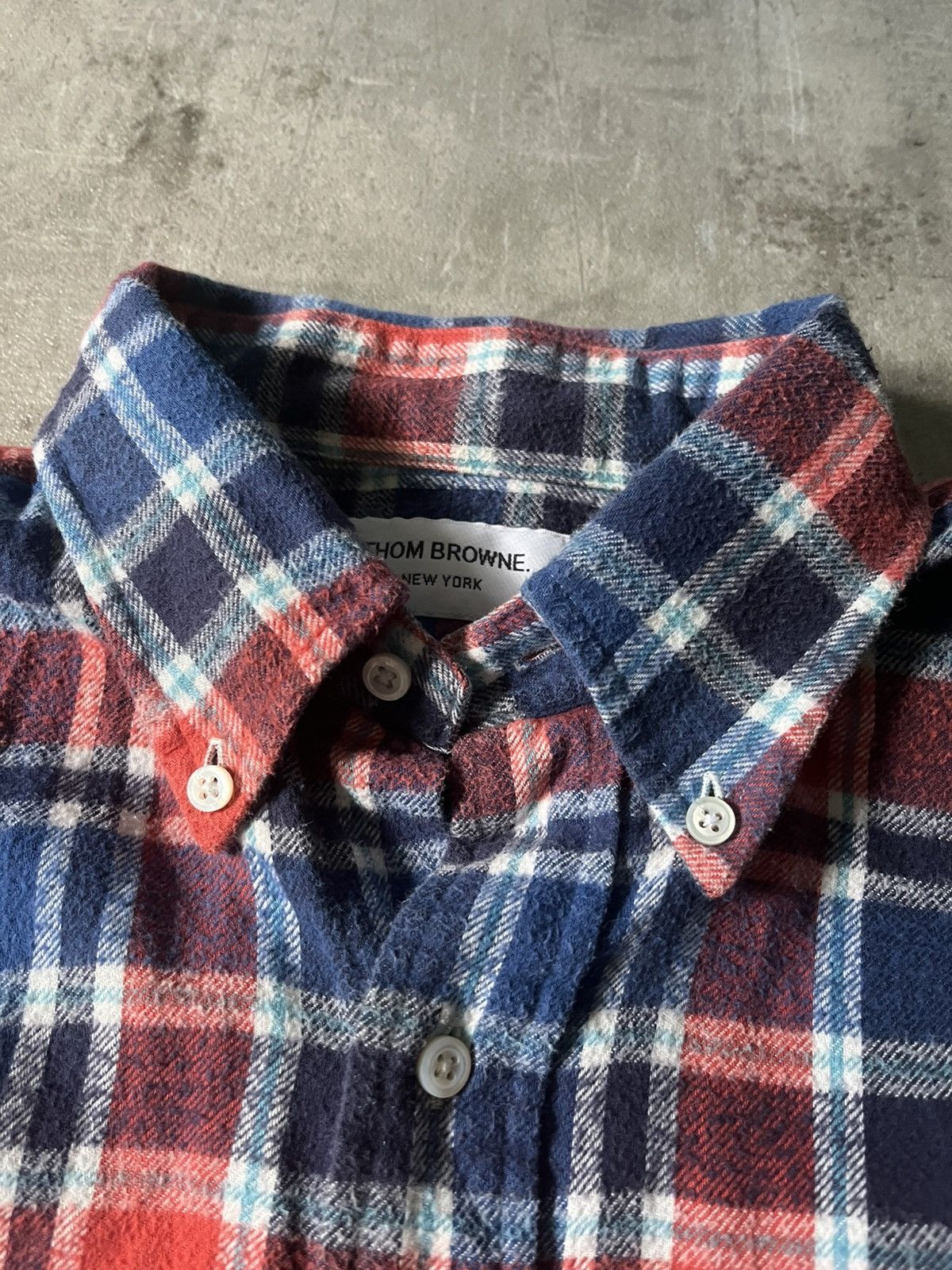 Thom Browne Thom Browne flannel red navy plaid button up shirt Size US L / EU 52-54 / 3 - 7 Thumbnail