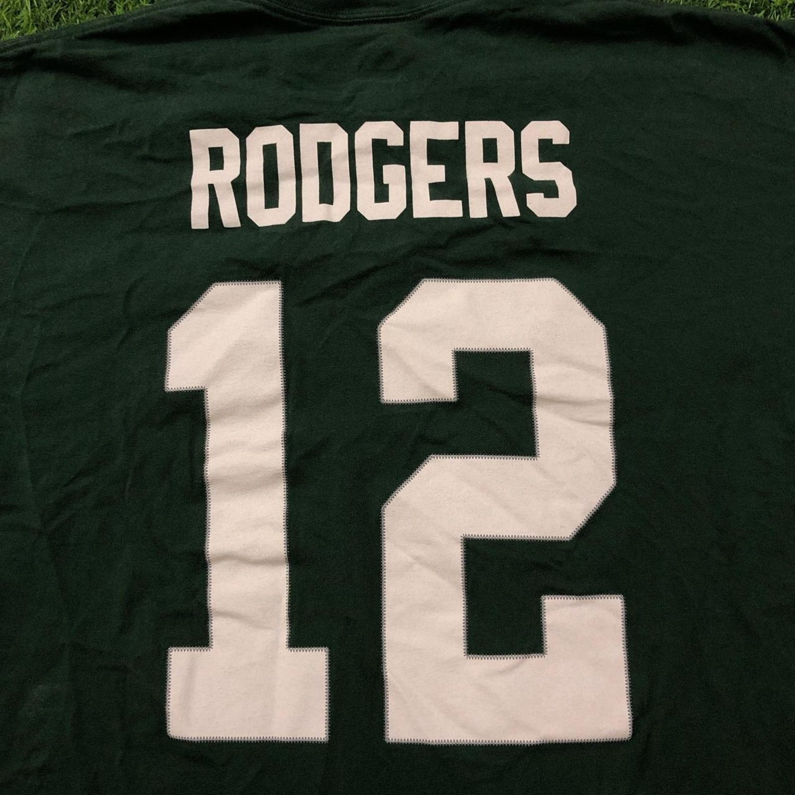 Majestic Retro Green Bay Packers Aaron Rodgers Graphic Number Tee Size US XL / EU 56 / 4 - 4 Thumbnail