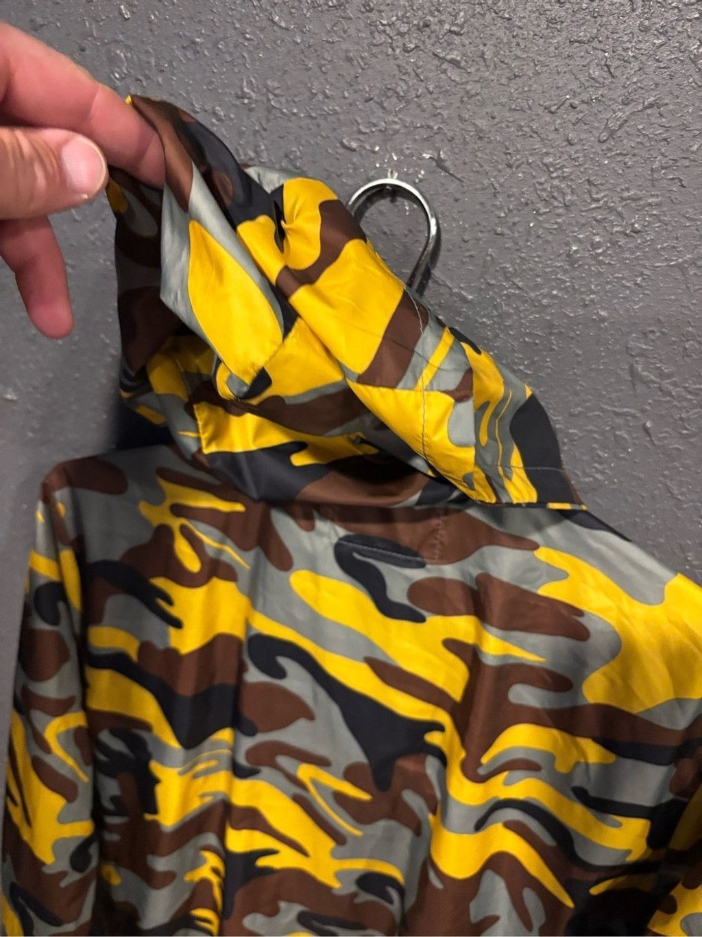 Blackjack Black Jack Yellow & Green Camo Zip-Up Windbreaker Jacket Size M / US 6-8 / IT 42-44 - 7 Thumbnail