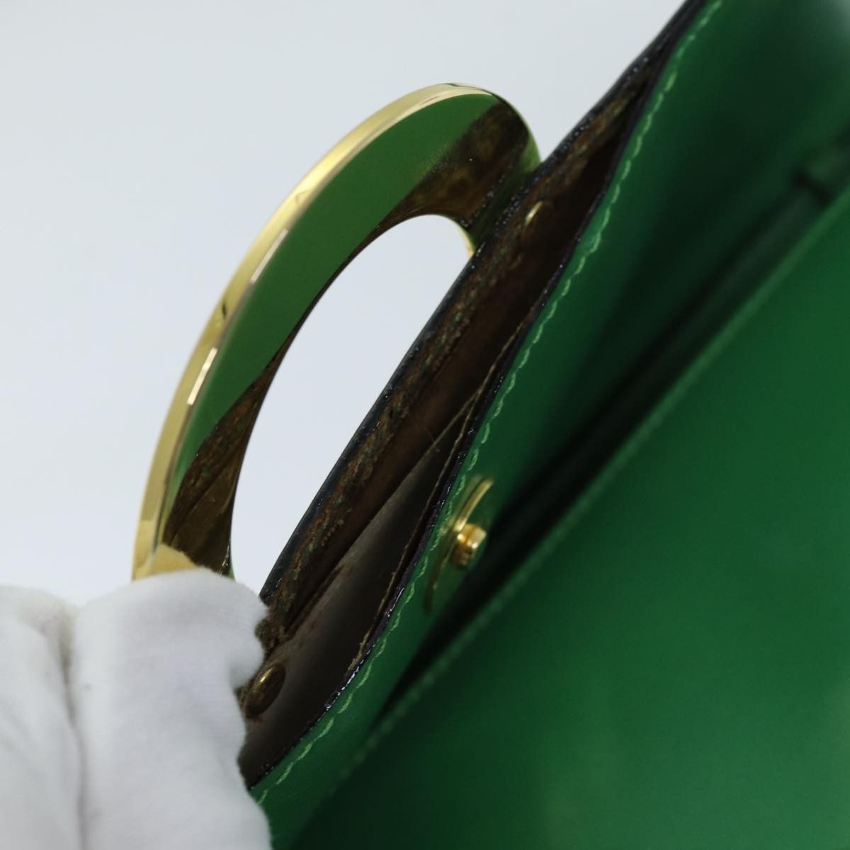 Celine CELINE Shoulder Bag Leather Green Size ONE SIZE - 9 Thumbnail