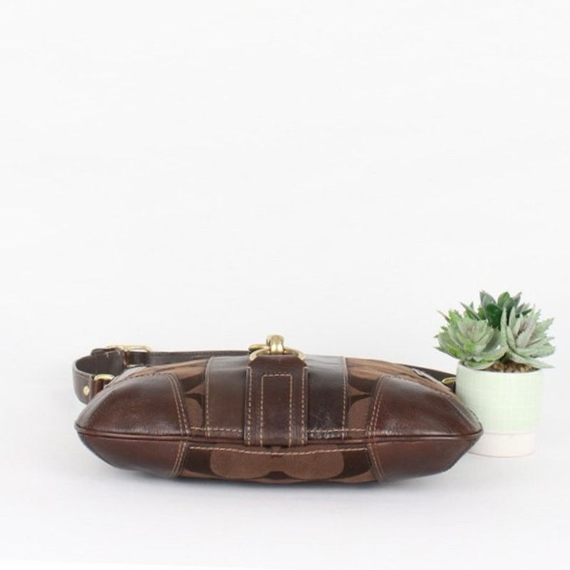 Coach Coach Y2K Brown Signature Jacquard&Leather Hobo Bag #11067 Size ONE SIZE - 6 Thumbnail