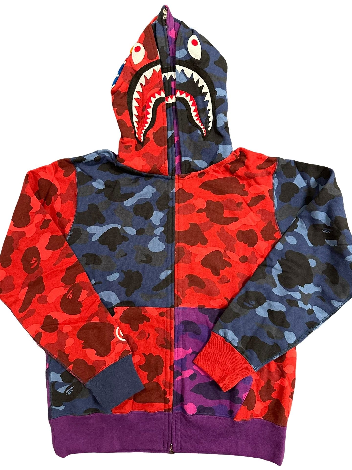 Bape Bape Patchwork Shark Hoodie Size XL Size US XL / EU 56 / 4 - 1 Thumbnail
