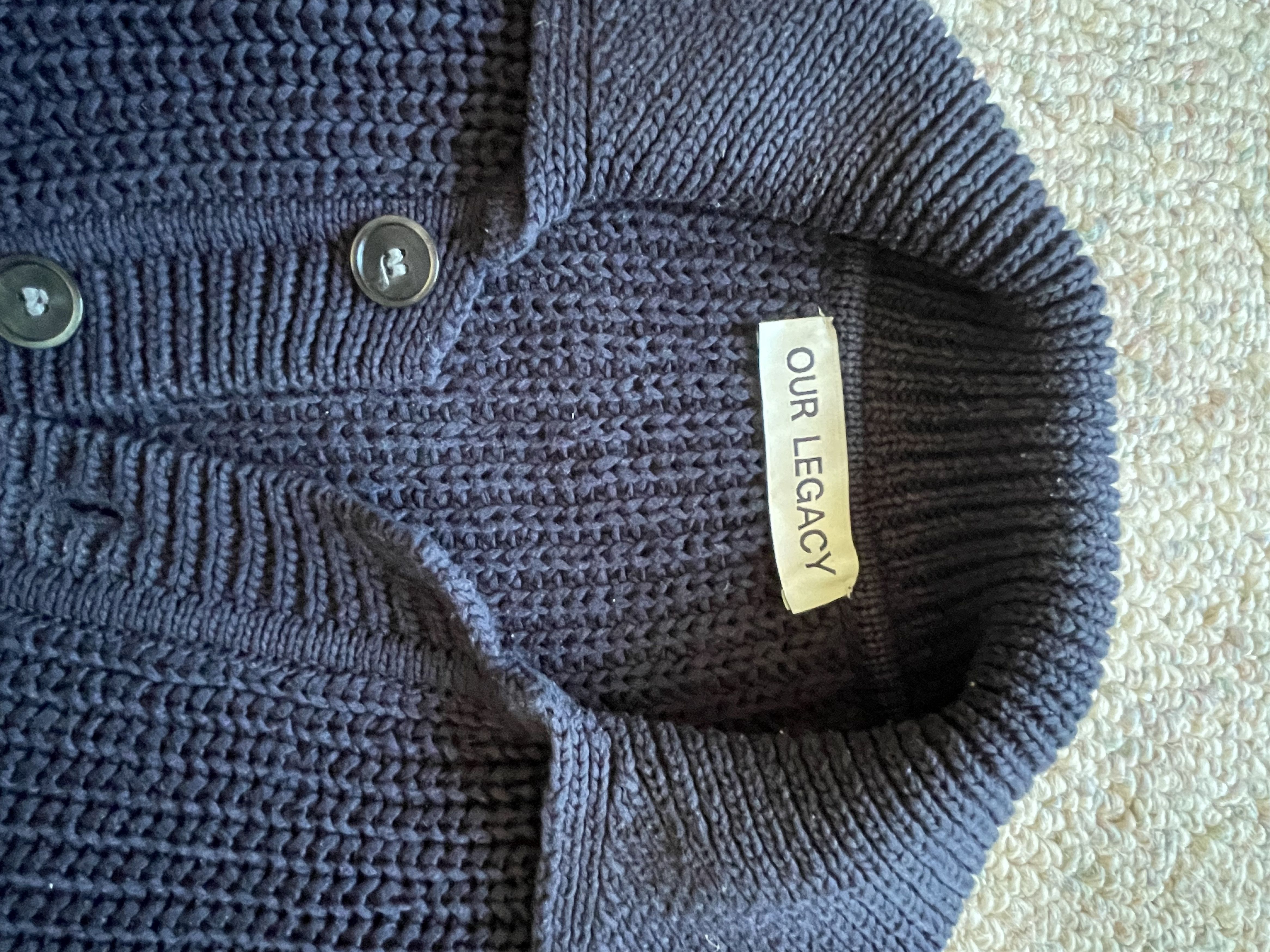 Our Legacy Our Legacy Big Piquet - Navy Chunky Cotton Rib Size US M / EU 48-50 / 2 - 5 Thumbnail