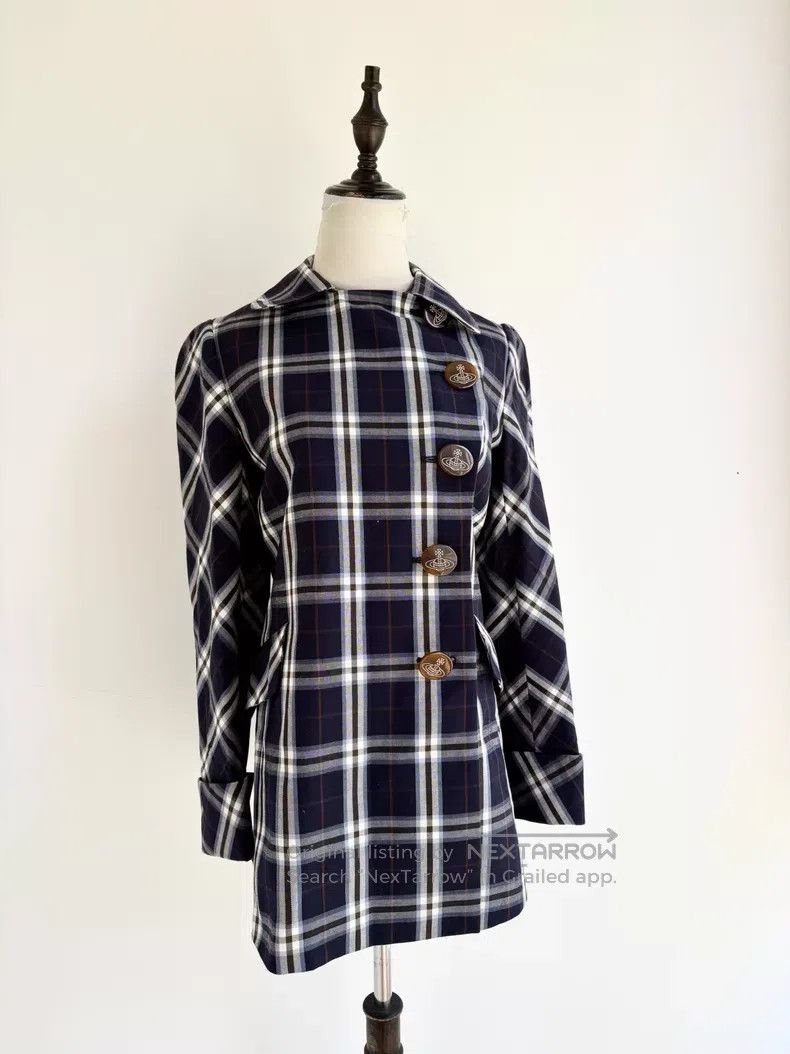 Vivienne Westwood Vivienne Westwood Vintage Blue Plaid Turn-Down Collar Satu Size L / US 10 / IT 46 - 2 Thumbnail