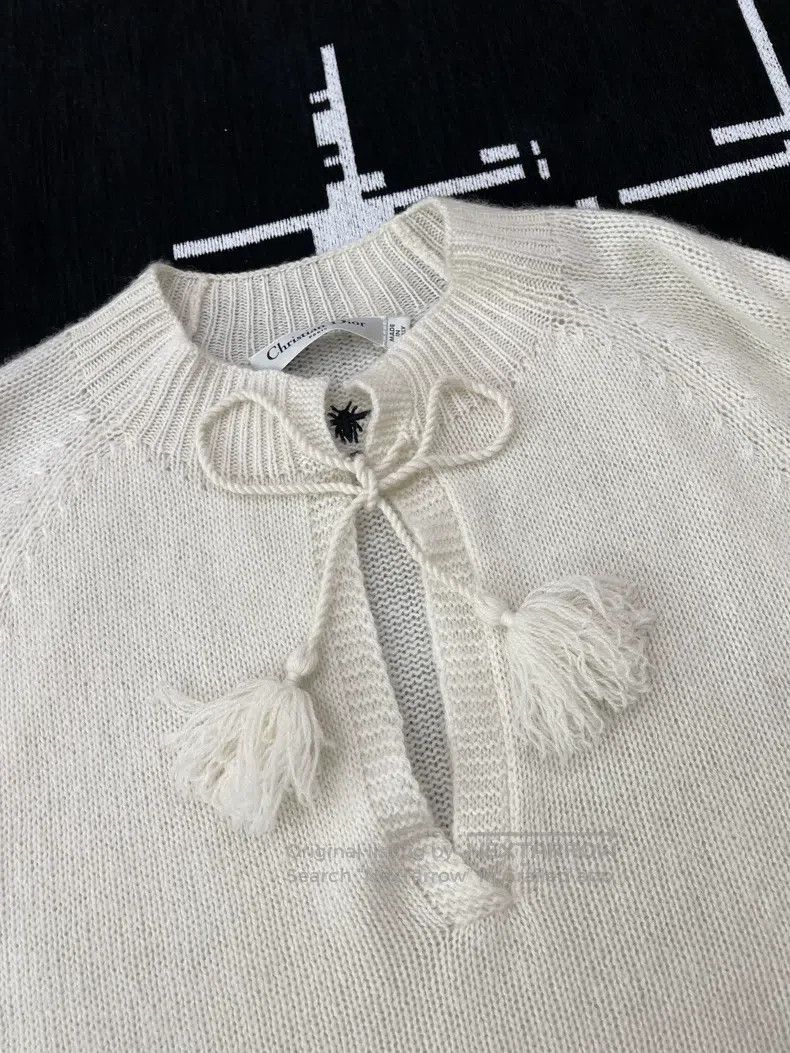 Dior Dior Cashmere laced bee knitwear sweater Size S / US 4 / IT 40 - 2 Thumbnail
