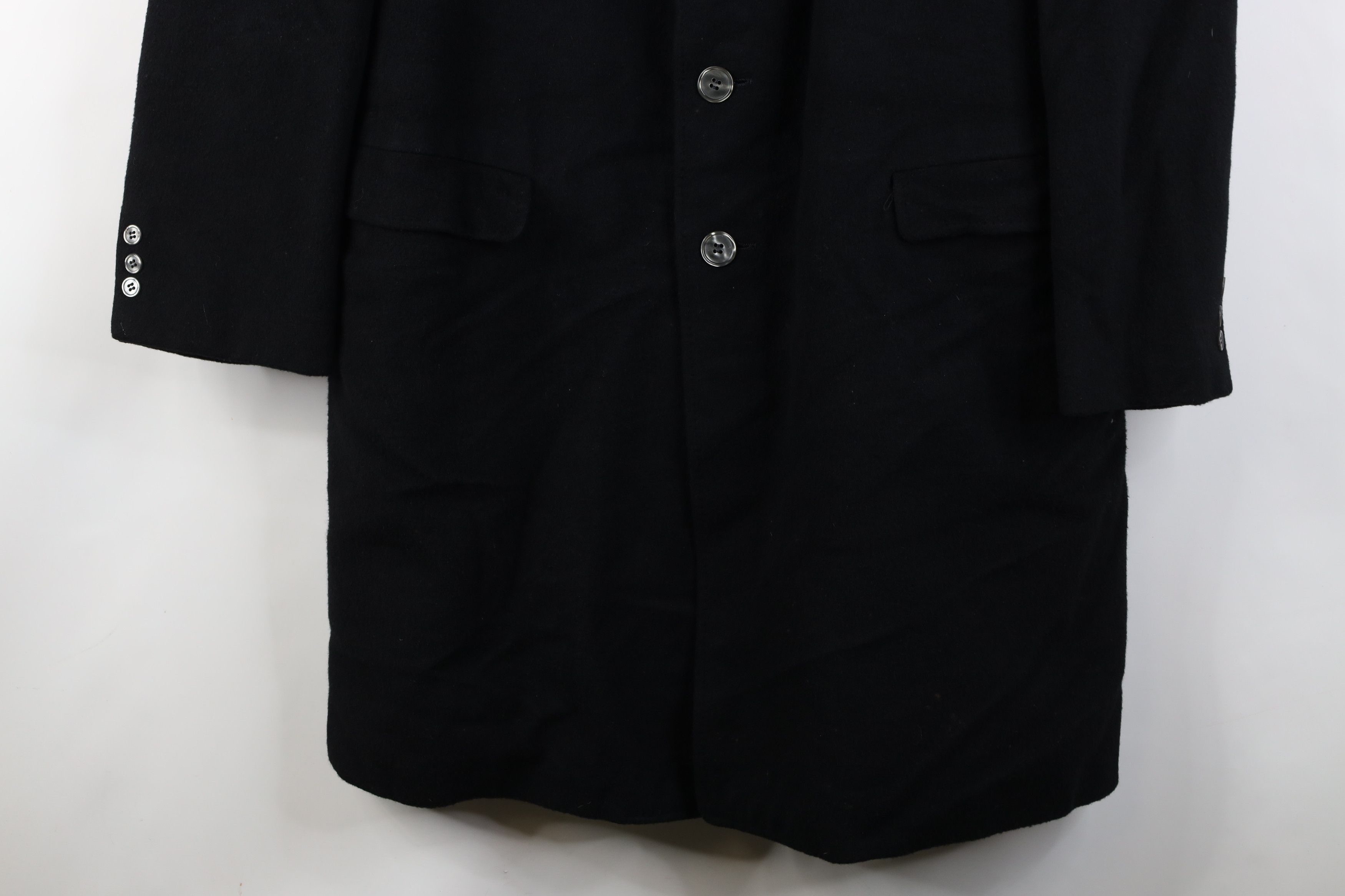 Vintage Vintage 70s Streetwear Button Overcoat Jacket Black USA Size US XXL / EU 58 / 5 - 3 Thumbnail