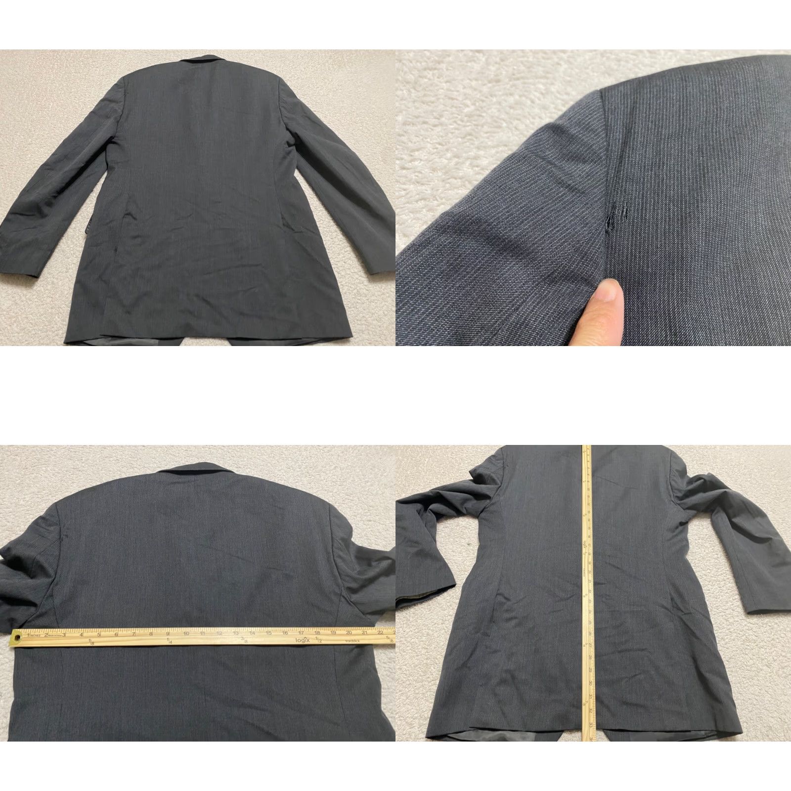 Ralph Lauren Lauren Ralph Lauren Mens Blazer 42L Gray Wool Striped Long Sleeve 2 Button Jacket Coat Size US XL / EU 56 / 4 - 8 Thumbnail