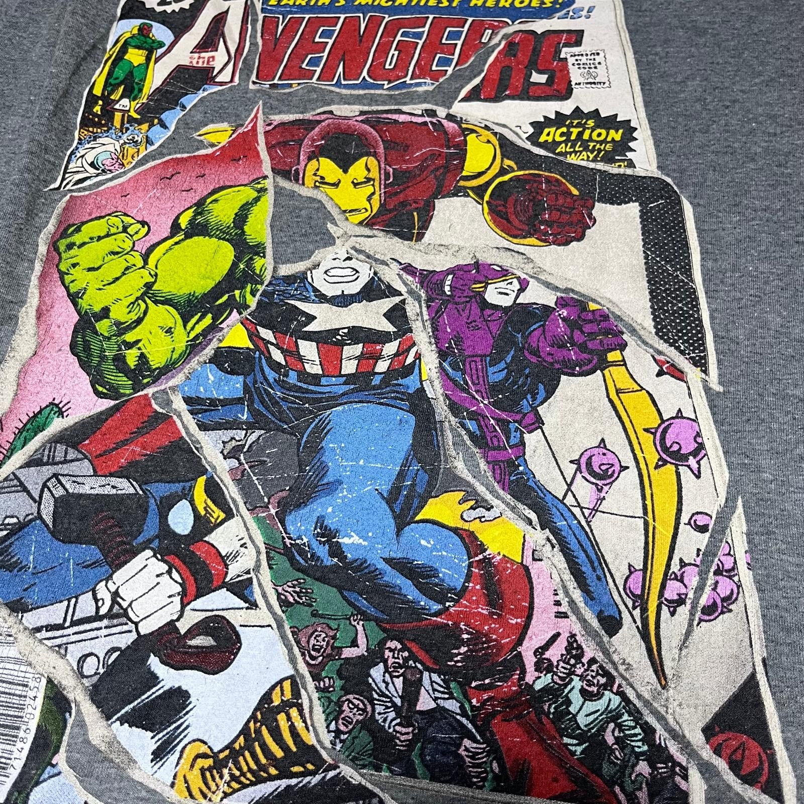 Other 🦸‍♂️ Marvel Avengers Comic Graphic Tee – Grey [Size: L] Size US L / EU 52-54 / 3 - 4 Thumbnail