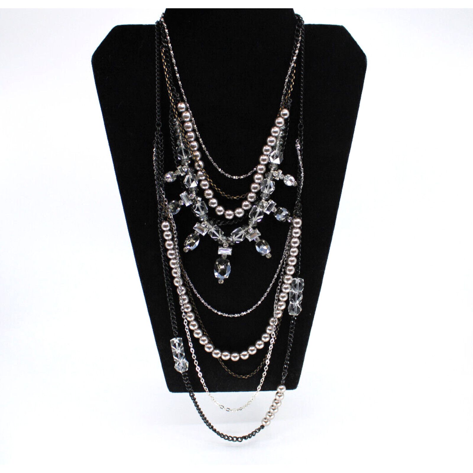 Chicos CHICO'S Judy Fringe Crystal Layered MultiStrand NECKLACE $79 Size ONE SIZE - 1 Thumbnail
