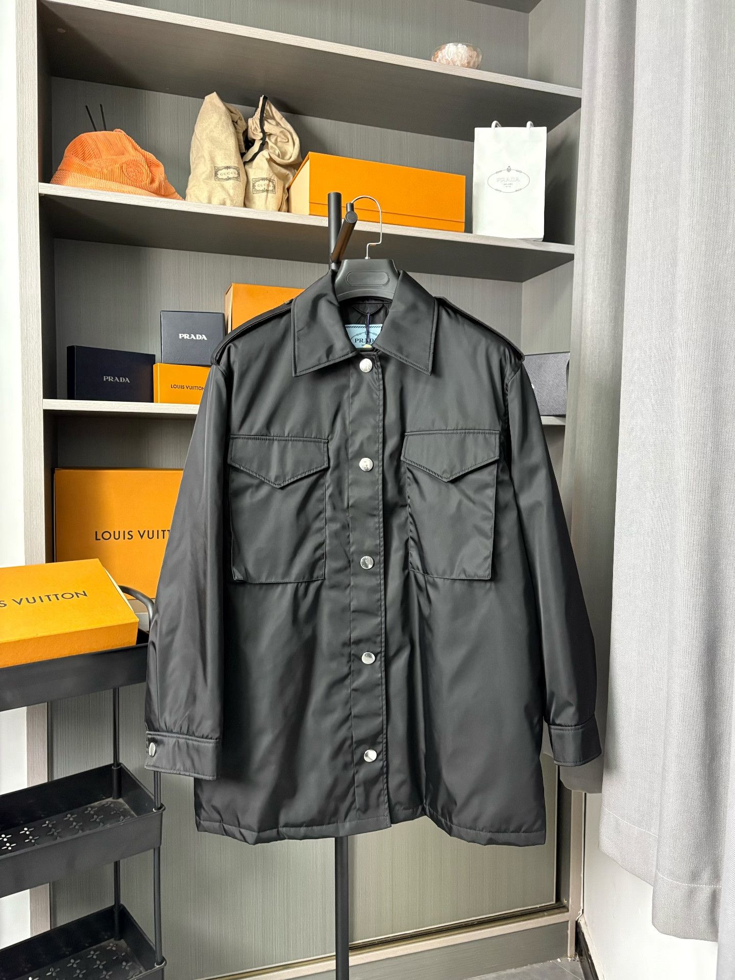 Prada Prada Cotton Black Heavy Coat 38 Men Size US S / EU 44-46 / 1 - 1 Thumbnail