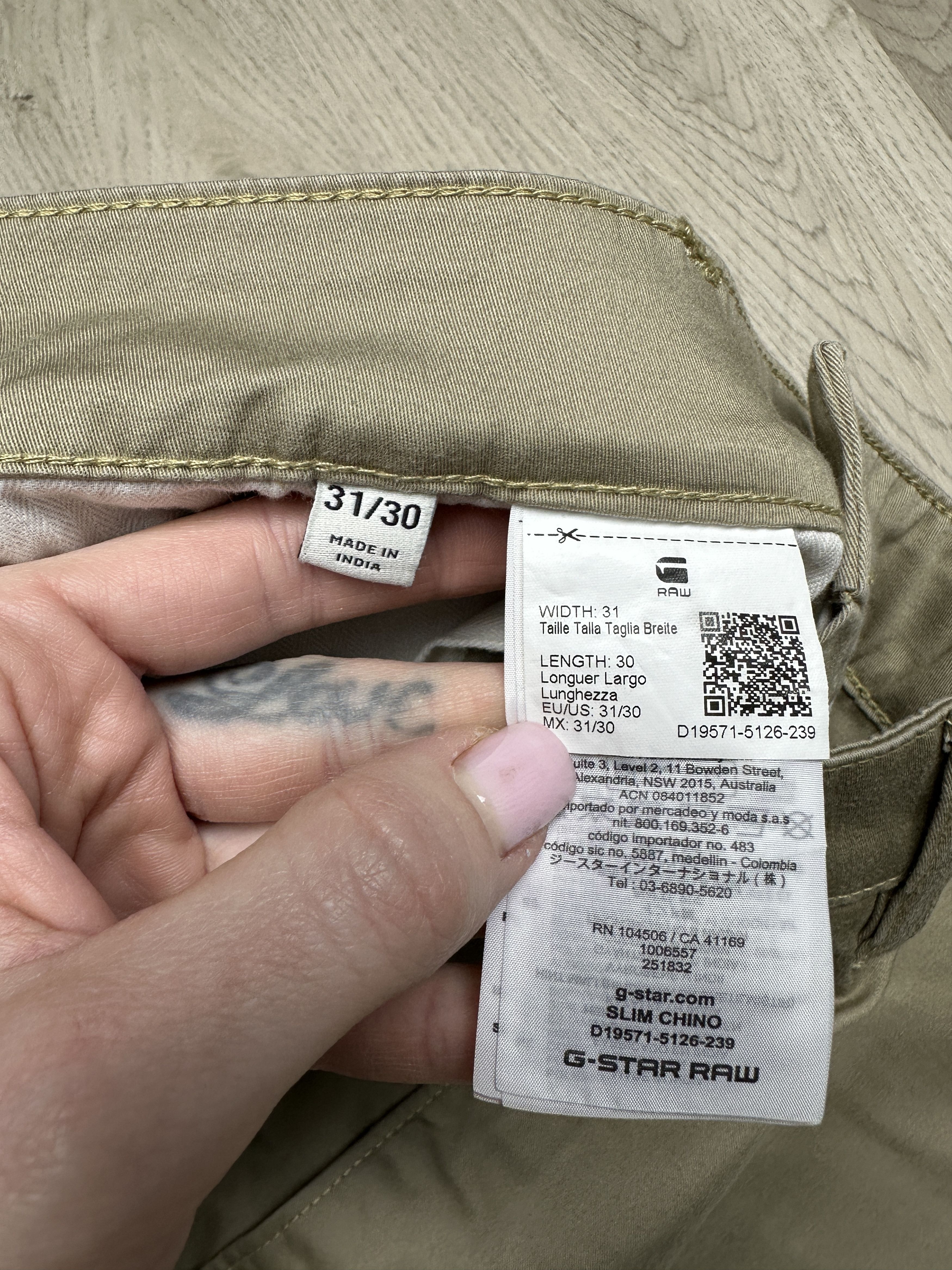 G-Star G Star Raw Mens Slim Chino Pants Size US 31 - 6 Thumbnail