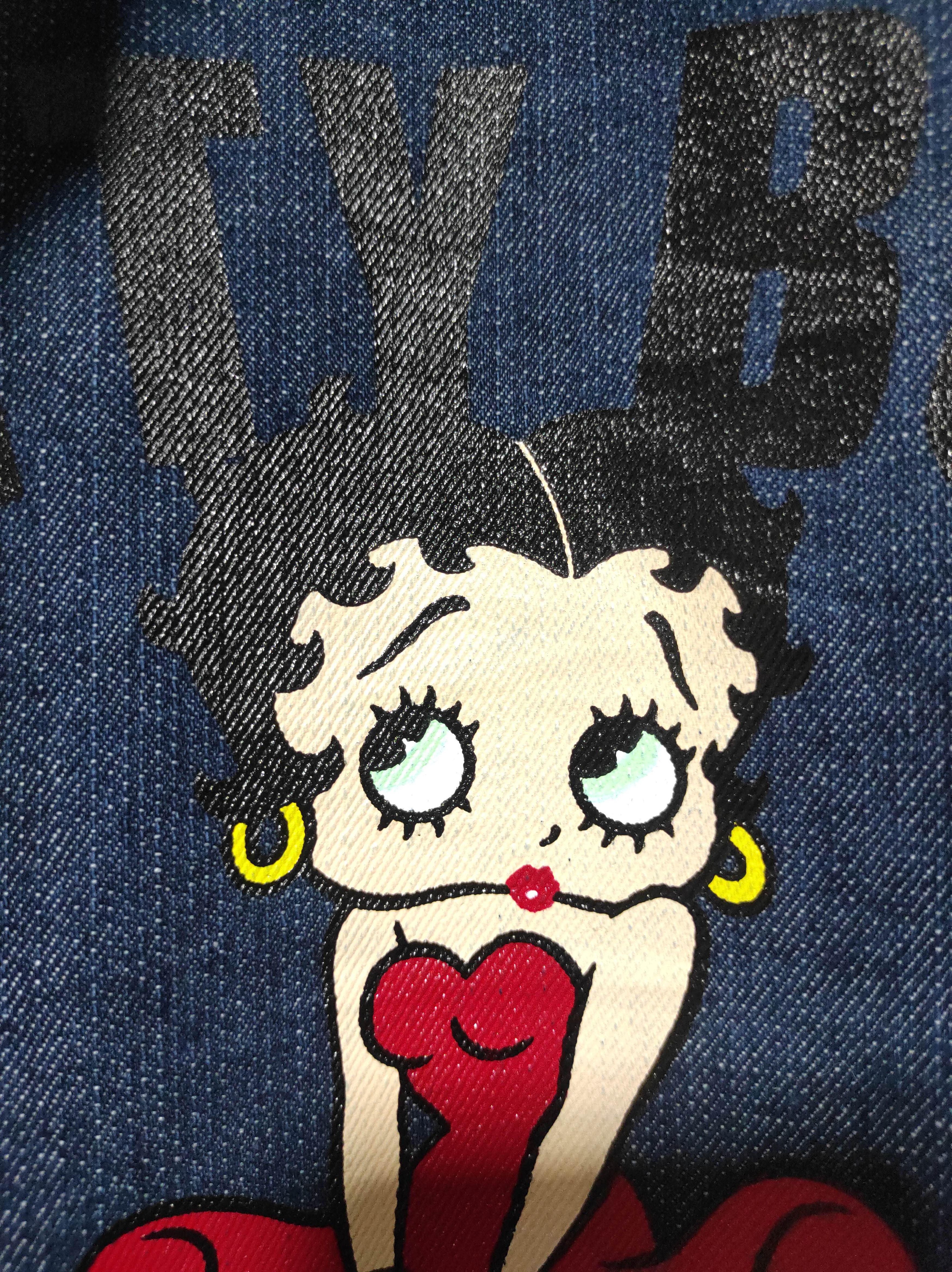Anime Denifits x Betty boop Bomber Denim Zip Fur Hoodie Jacket Size US M / EU 48-50 / 2 - 16 Thumbnail