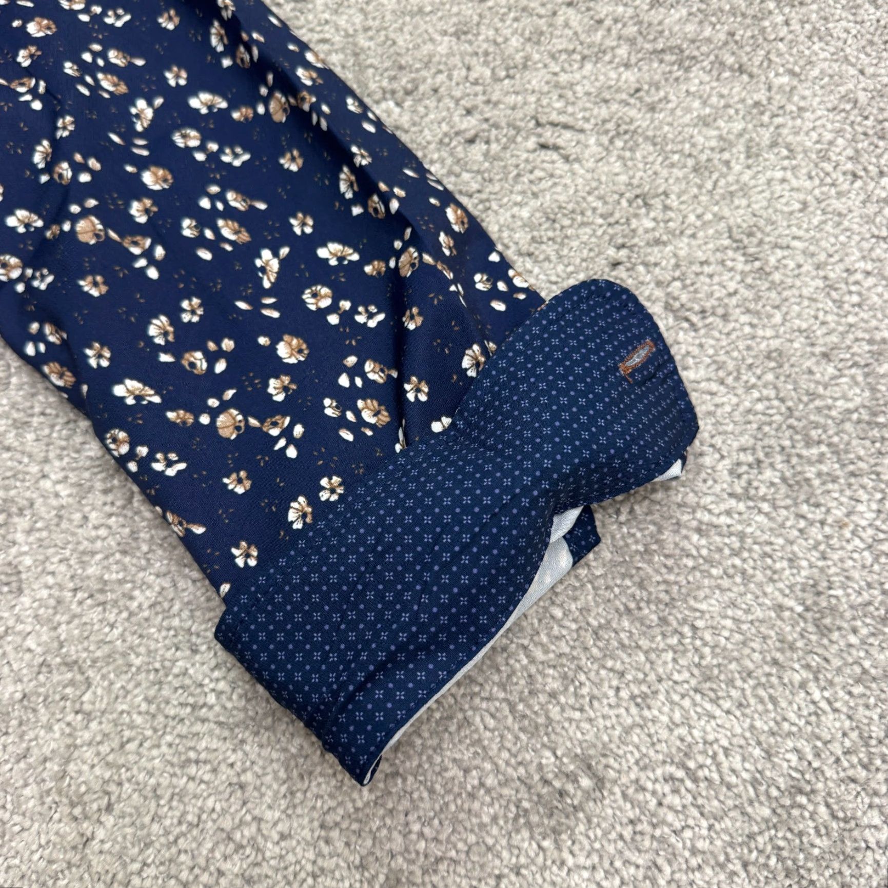Nordstrom Nordstrom Shirt XL Navy Floral 4-Way Stretch Button Down NWT Heritage Button-Up Men (Blue) Summer Spring Fall Winter Size US XL / EU 56 / 4 - 4 Thumbnail