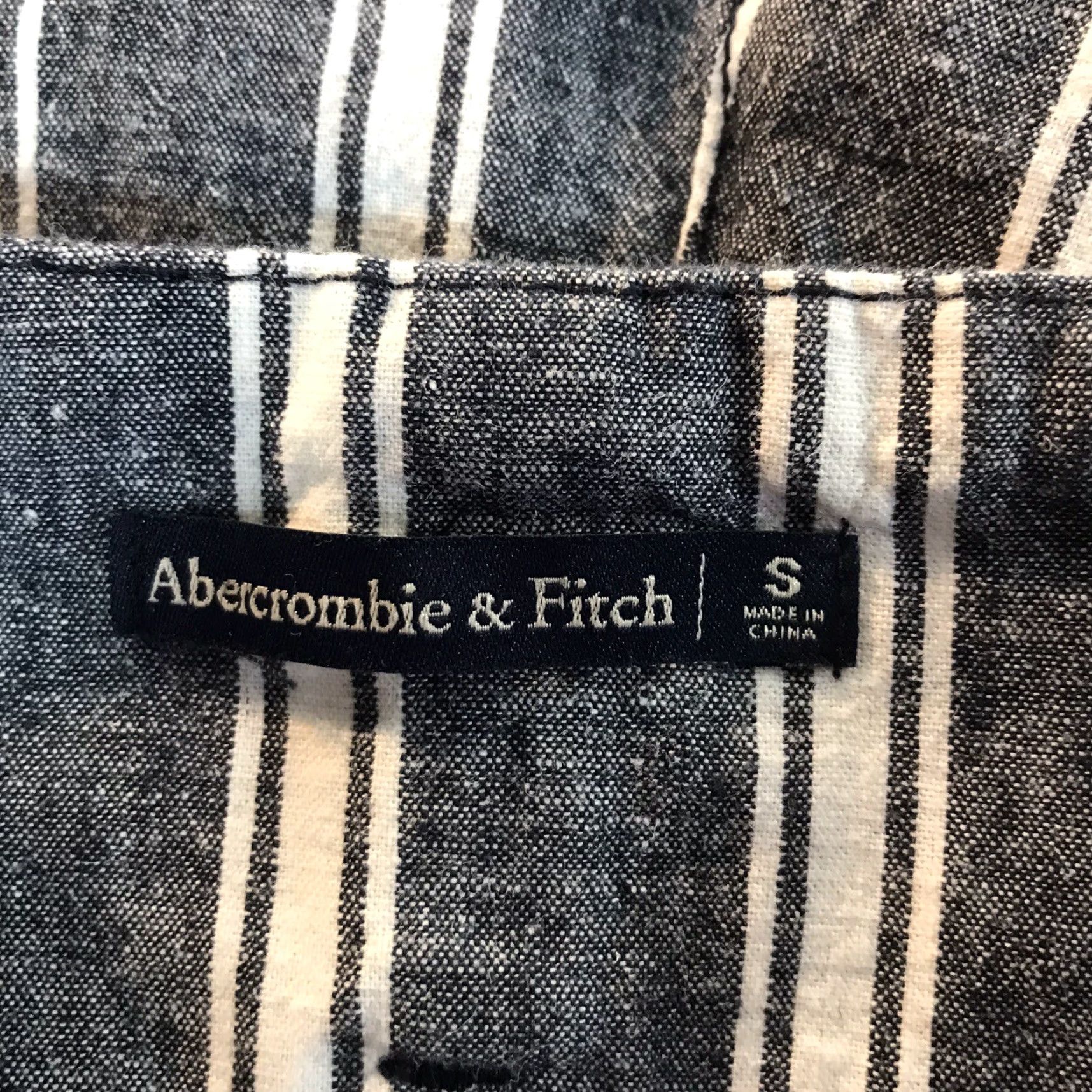 Abercrombie & Fitch Abercrombie & Fitch Women's Linen Blend Striped High Rise Pants S Blue White Casual Dressy Size 28" / US 6 / IT 42 - 3 Thumbnail