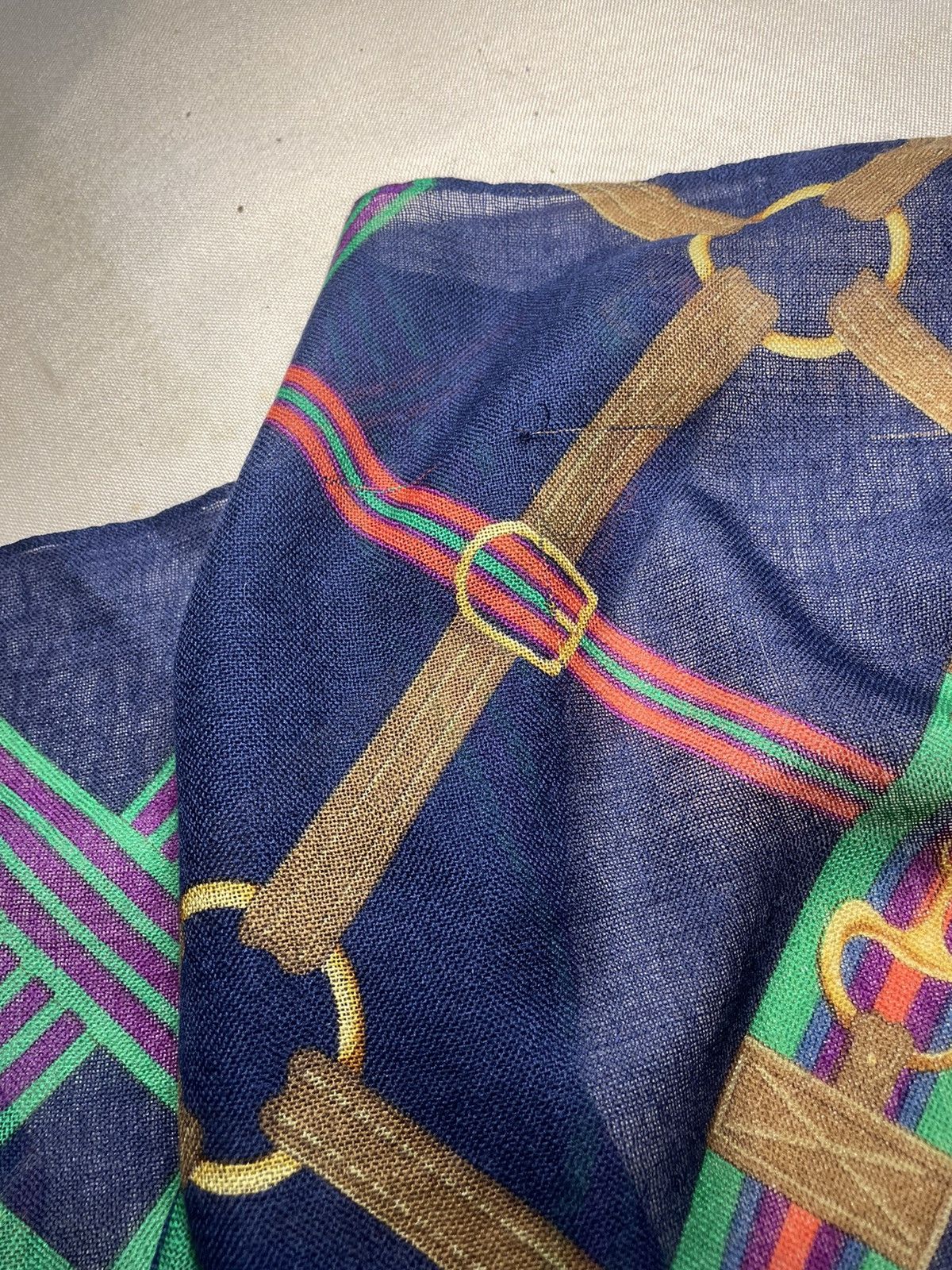 Lauren Ralph Lauren × Ralph Lauren Lauren Ralph Lauren chains navy wool scarf Size ONE SIZE - 7 Thumbnail
