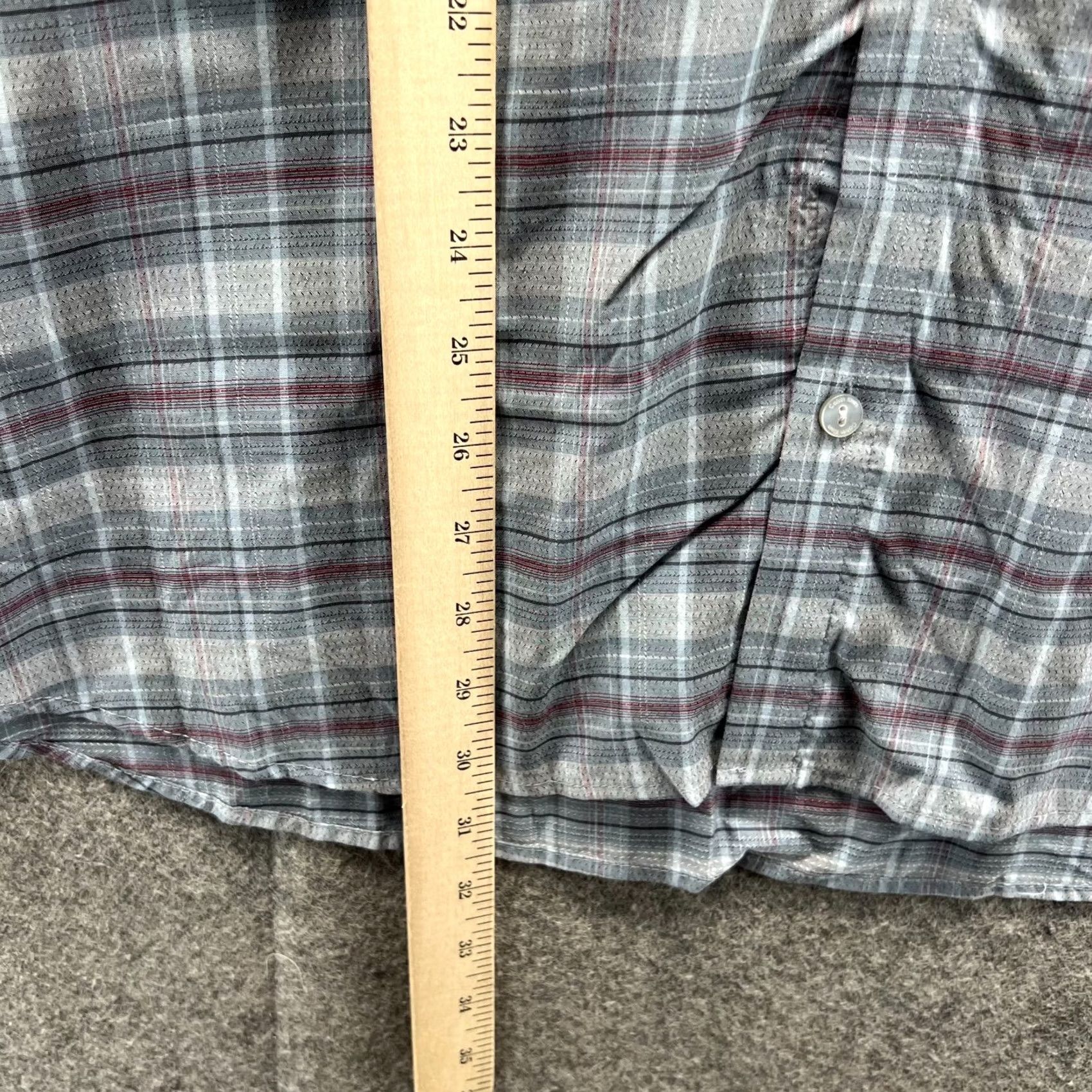 Calvin Klein Calvin Klein Dress Shirt Mens XL Button-Down Oxford Plaid Cotton Grey Blue Shirt Size 46R - 4 Thumbnail