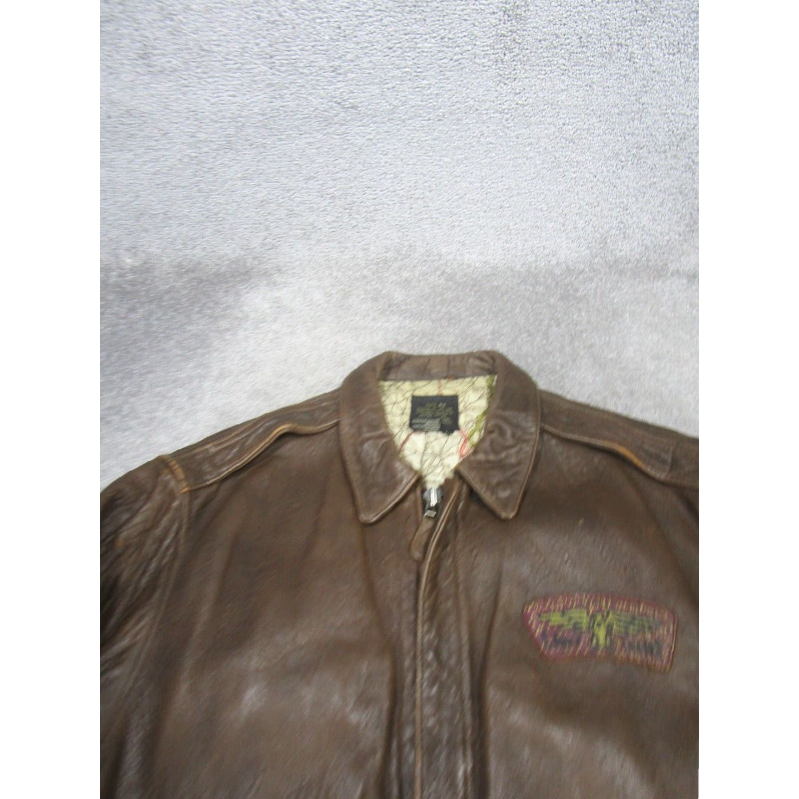 Avirex Avirex Jacket Mens L Brown Leather Bomber Short Zip Casual 2 Air Force Flying Tigers China Size US L / EU 52-54 / 3 - 3 Thumbnail