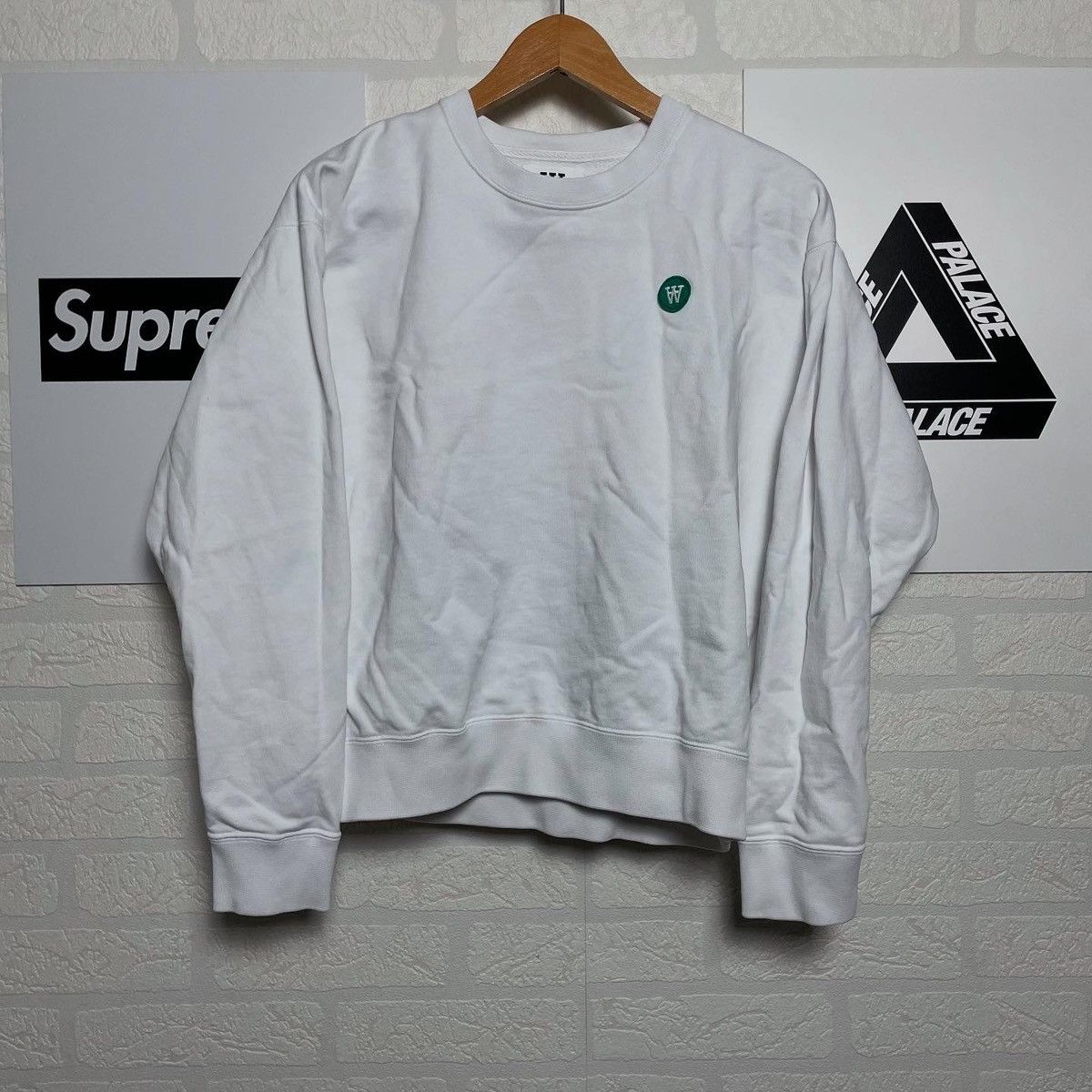 Wood Wood Wood Wood Basic WhiteCrewneck Sweatshirt Size M / US 6-8 / IT 42-44 - 1 Thumbnail