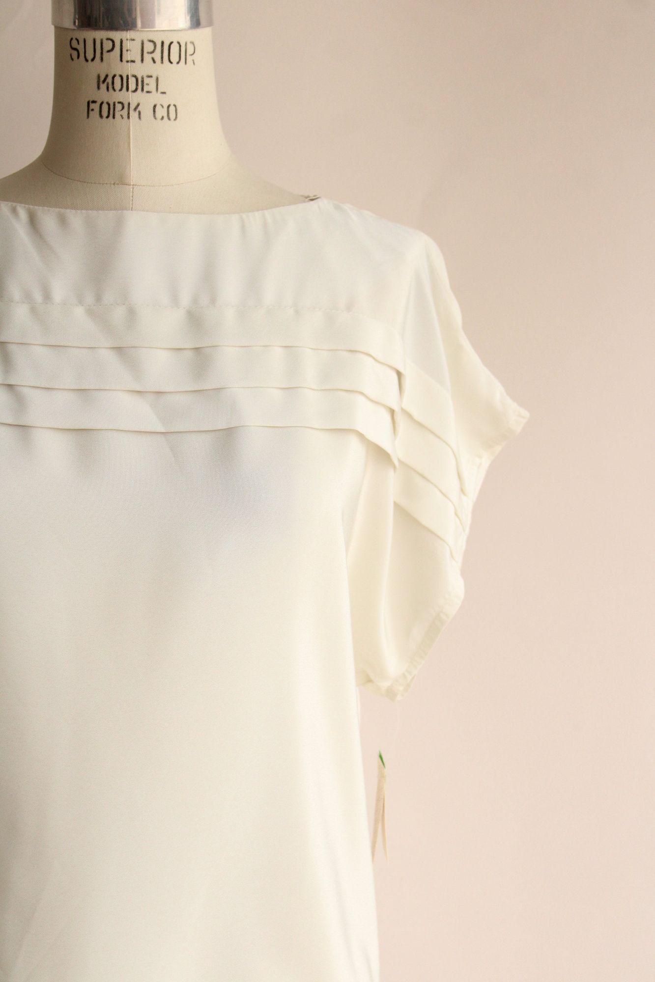 Other Vintage 1980s Blouse, NWT Kaki Roberts Winter White Shirt, S Size M / US 6-8 / IT 42-44 - 3 Thumbnail
