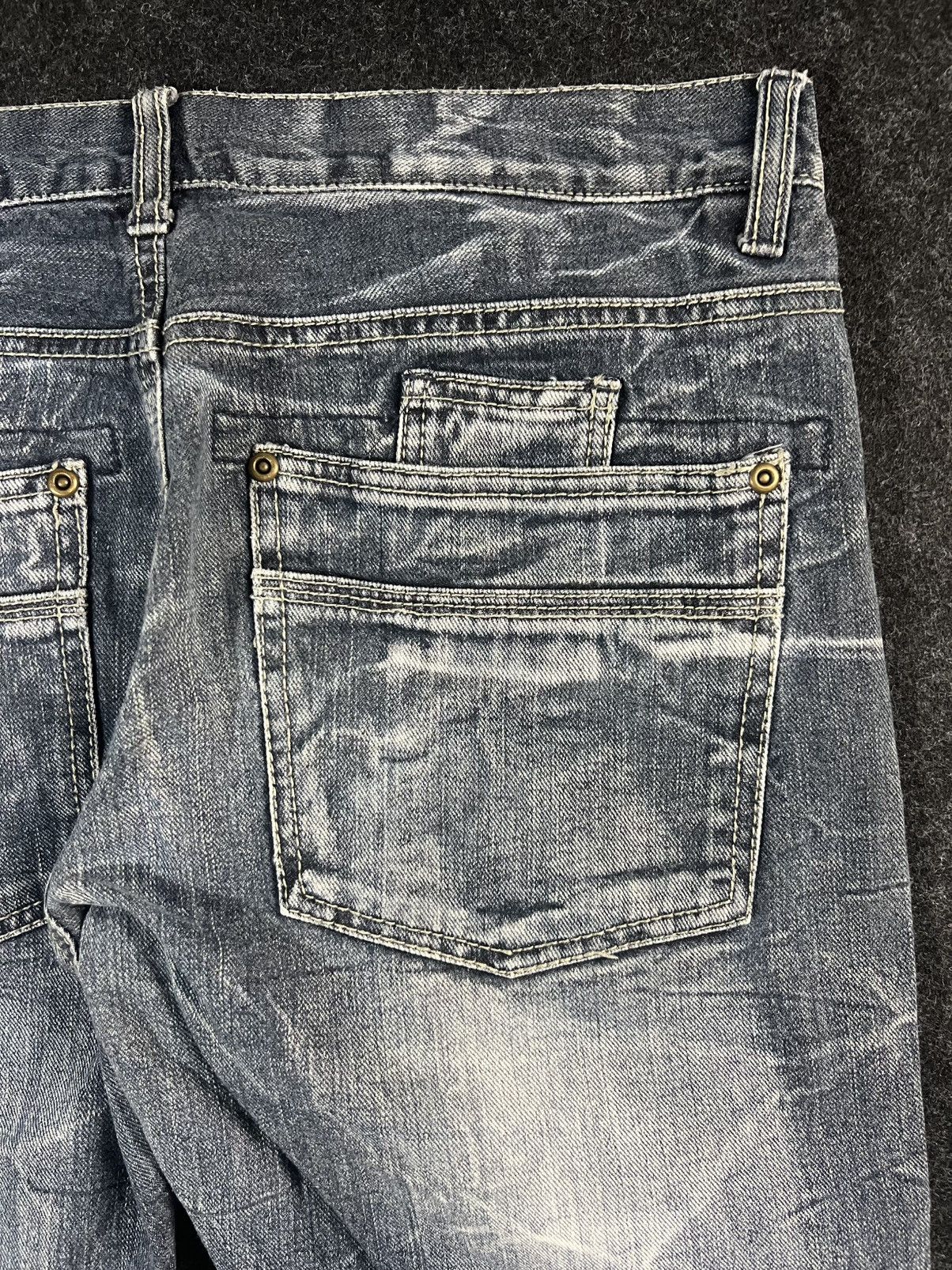 semanticdesign SemanticDesign Washed Whiskered Lightning Distress Punk Jean Size US 32 / EU 48 - 7 Thumbnail