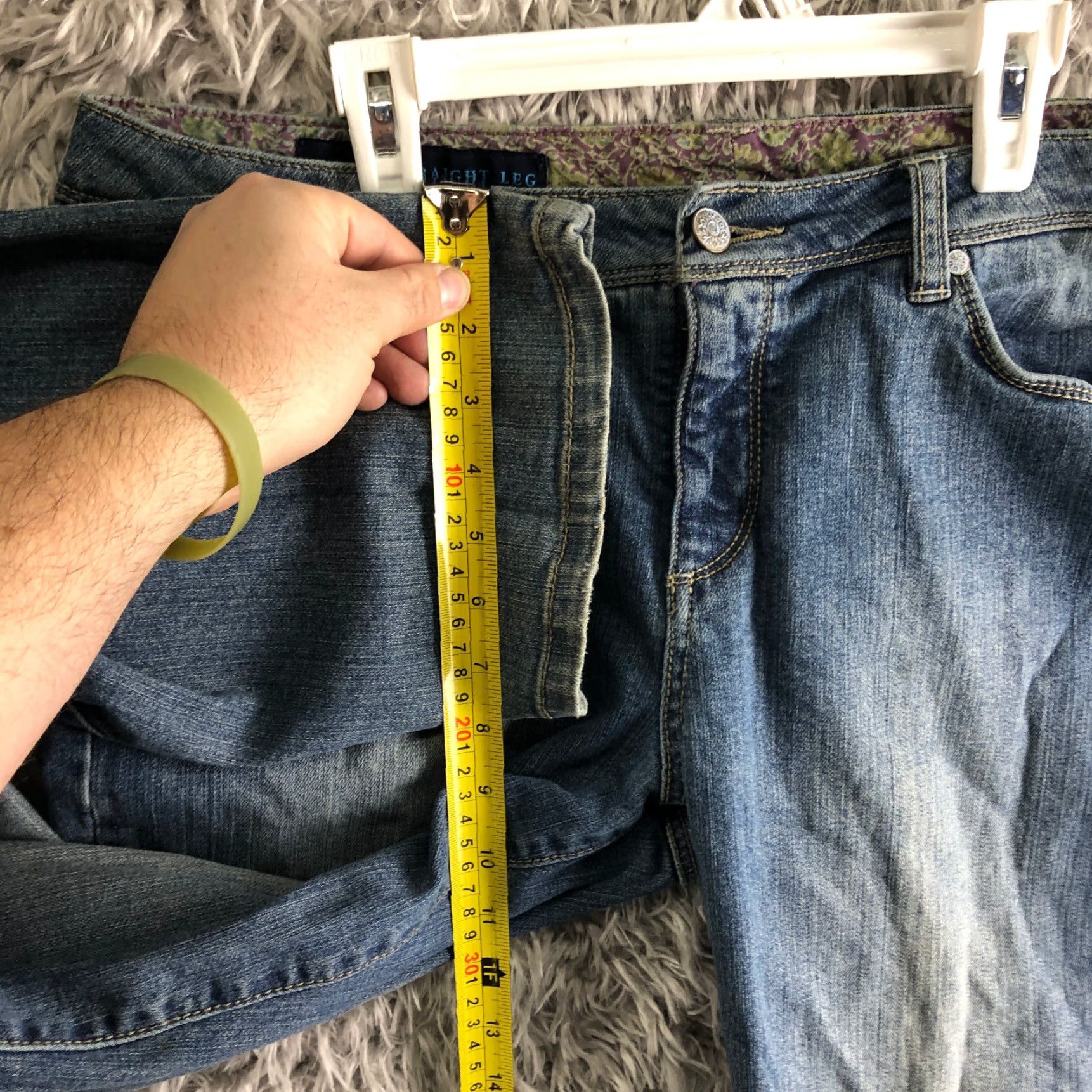Denime VINTAGE AJ Ashley Straight Leg Womens Size 12 Long Mid Rise Medium Wash Blue Denim Jeans Size 34" / US 12 / IT 48 - 4 Thumbnail
