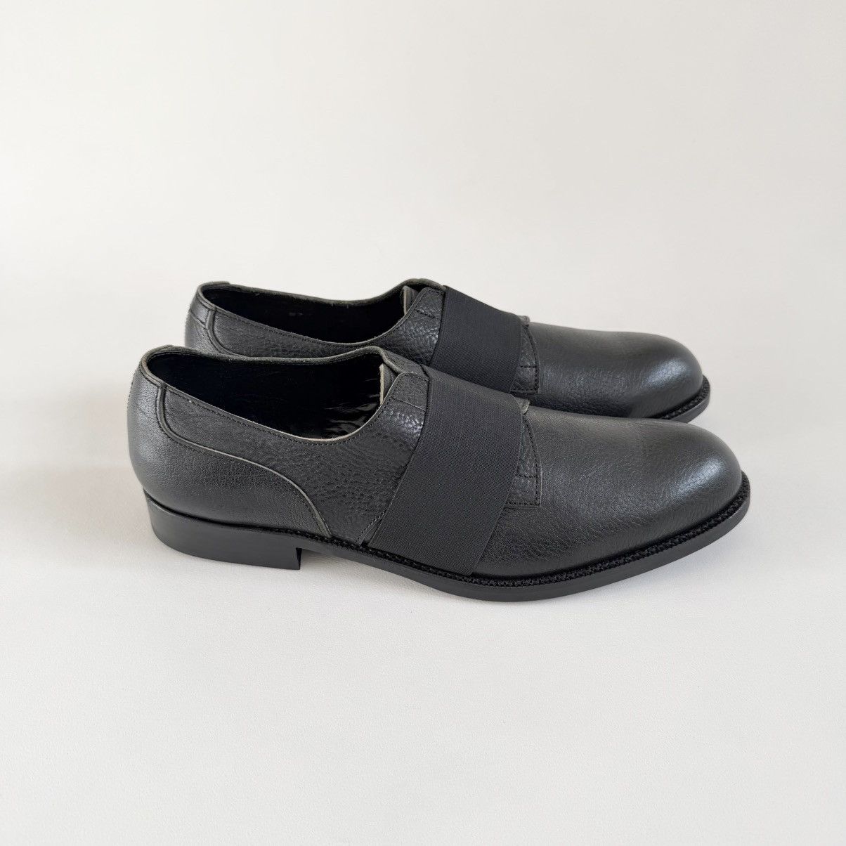 Comme des Garcons Black Leather ‘Elastic Strap’ Derby Shoes Size US 9 / EU 42 - 4 Thumbnail