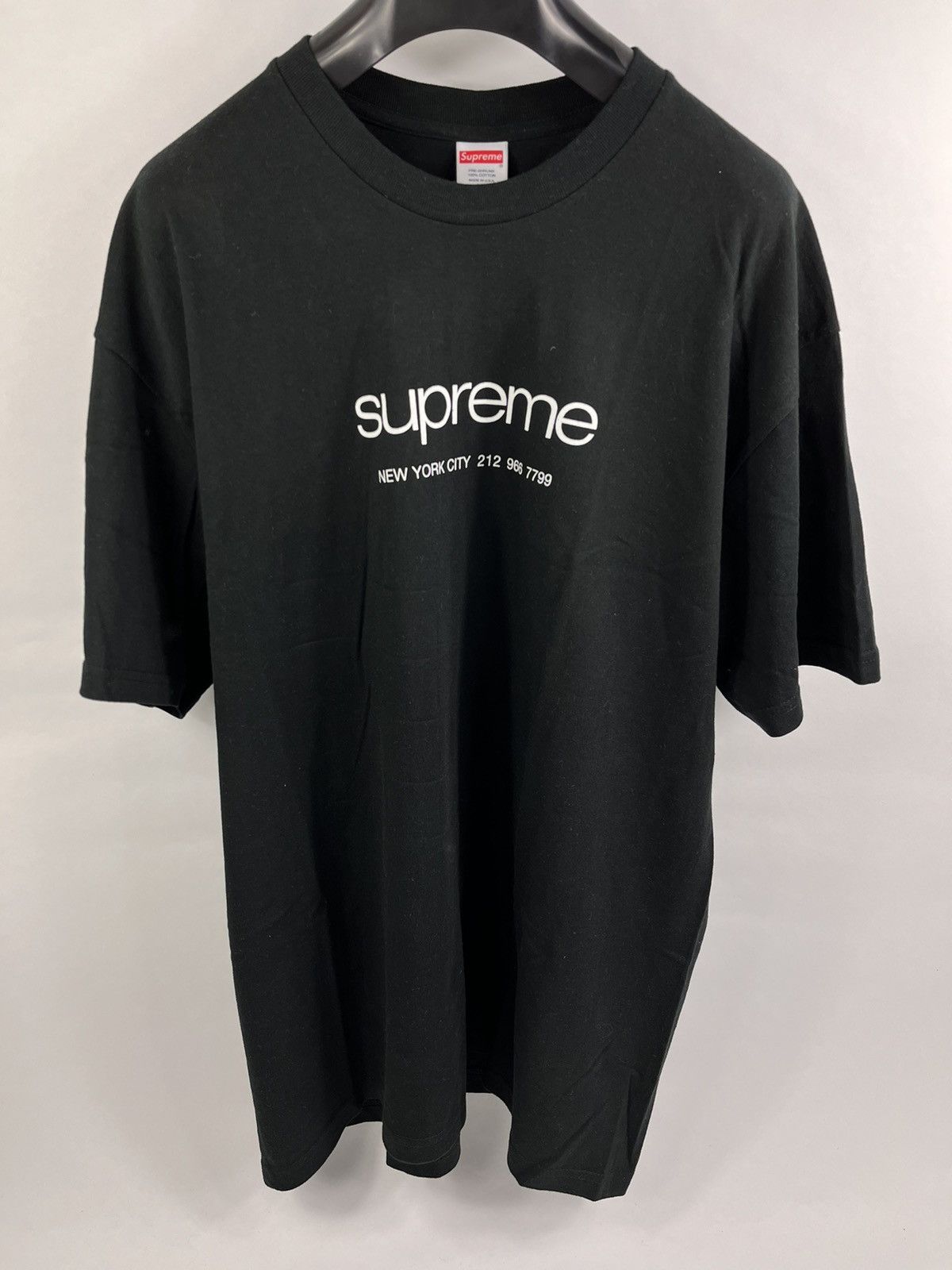 image of Supreme Logo Print T-Shirt in Black, Men's (Size XL)