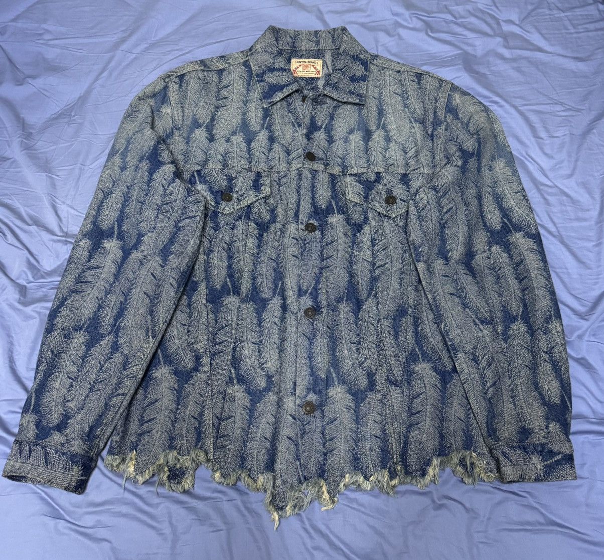 【送料無料】KAPITAL キャピタル Feather Denim ジャケット タグ付き】kapital キャピタル 14ozデニム 雪柄刺繍 1ST JKT
