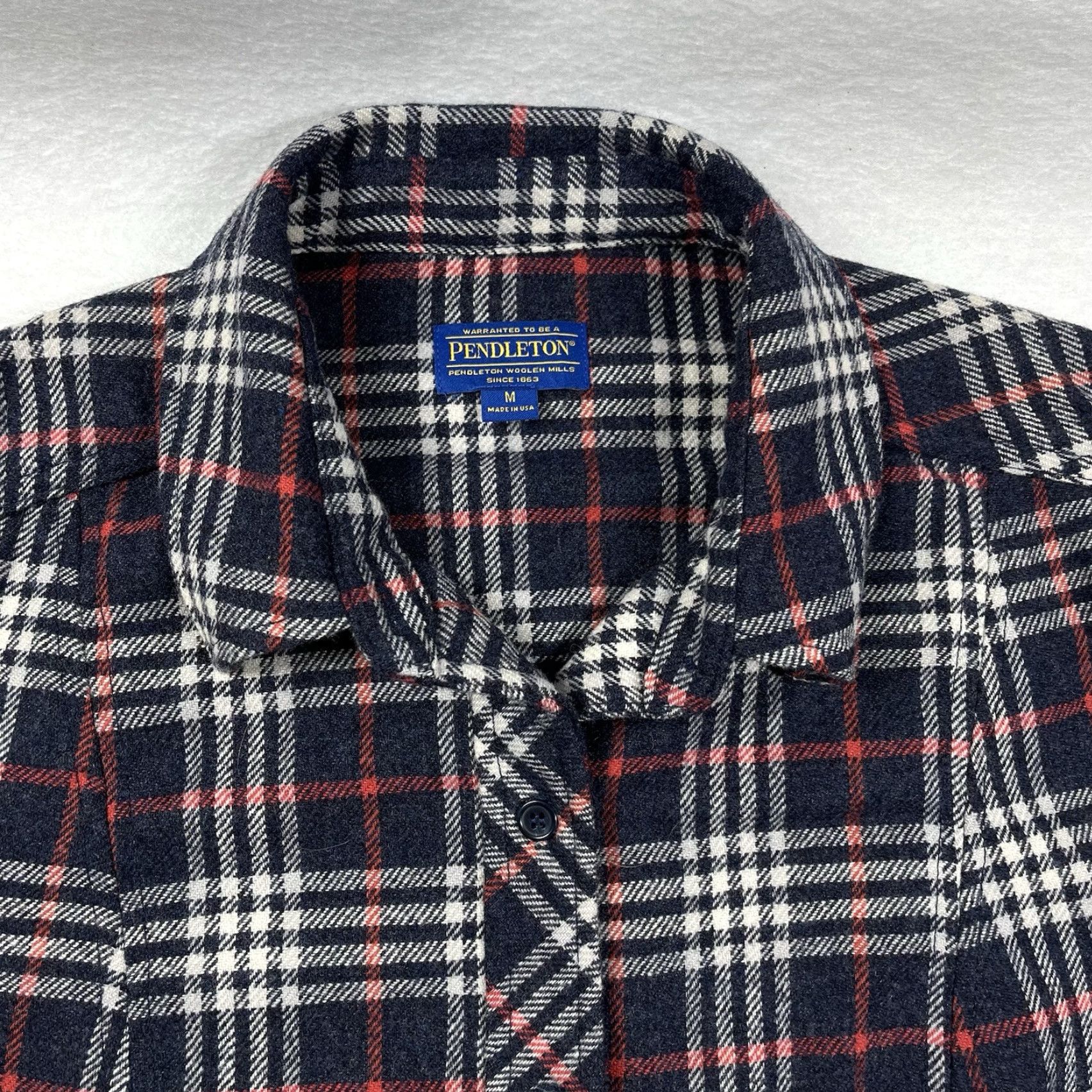 Pendleton VINTAGE Pendleton Flannel Shirt Button Front Womens Medium Plaid Blue Wool USA Size M / US 6-8 / IT 42-44 - 5 Thumbnail