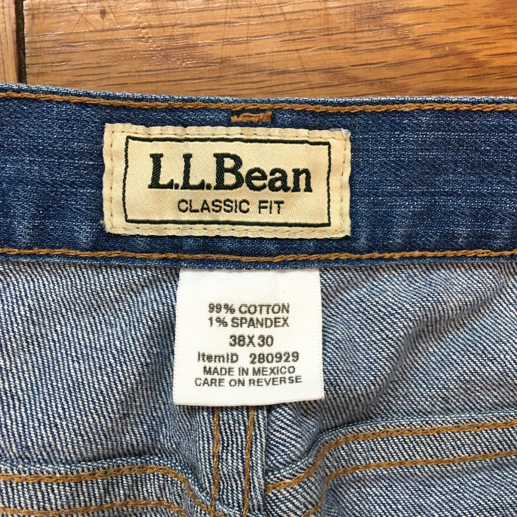 Vintage LL Bean Jeans Mens 38X30 Denim Blue Regular Straight 5-Pocket 1912 Size US 38 / EU 54 - 6 Thumbnail