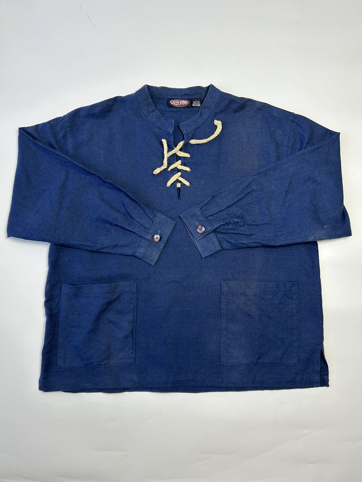 Japanese Brand × Vintage CREEK WING PLUS SIZE LINEN LONG SLEEVE Size US L / EU 52-54 / 3 - 2 Thumbnail