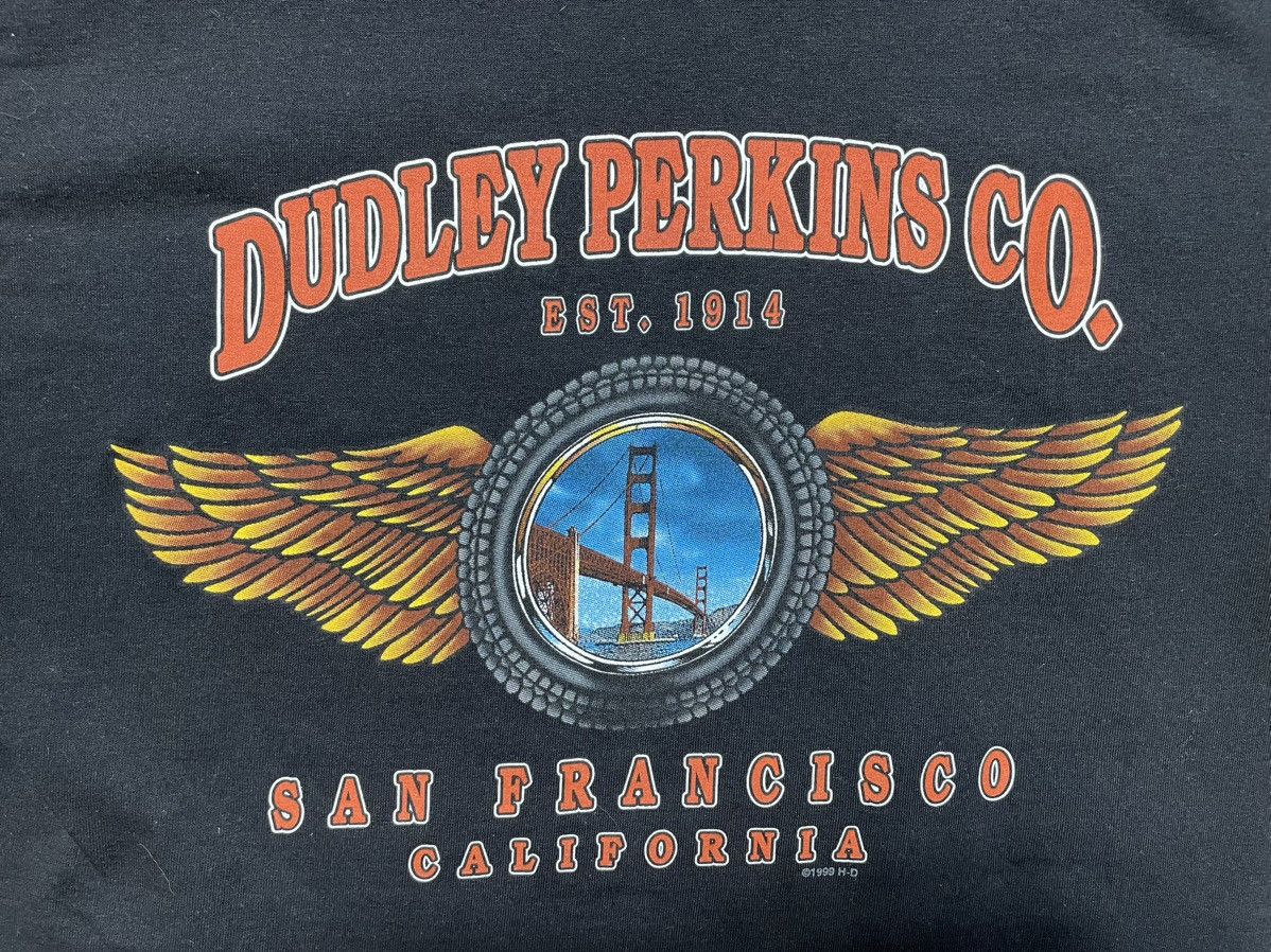 Harley Davidson × Vintage Vintage Harley Davidson Dudley Perkins CO T-Shirt 1999 Size US S / EU 44-46 / 1 - 12 Thumbnail