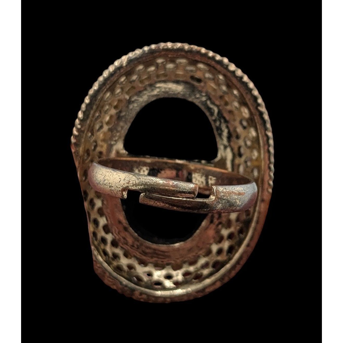 Other Vintage Gothic Black Cabochon Ring With Braided Gold Tone Be Size ONE SIZE - 2 Thumbnail