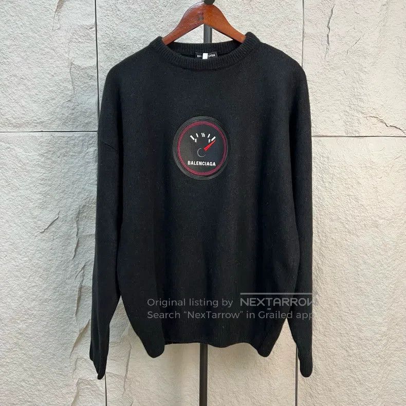 Balenciaga Balenciaga Black Loose Round Neck Crew Neck Oil Painting S Size US M / EU 48-50 / 2 - 1 Thumbnail