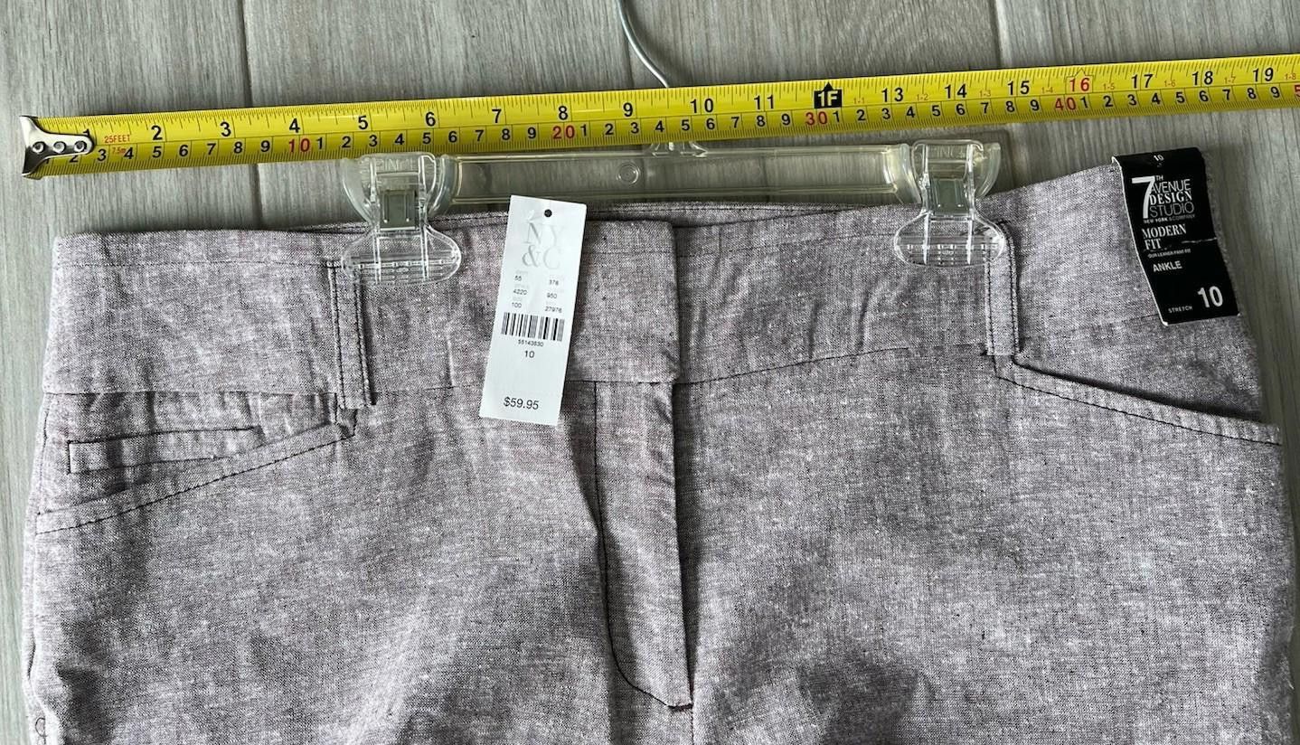 Designer New York & Co The 7th Ave Linen Blend Straight Leg Sz 10 Size 32" / US 10 / IT 46 - 6 Thumbnail