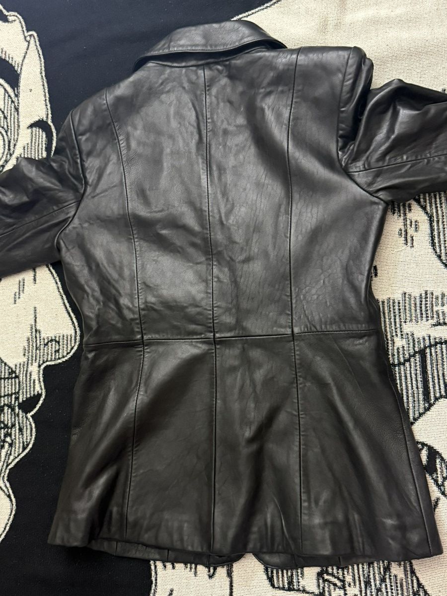 Other Vintage Siena Black Leather Blazer Size S / US 4 / IT 40 - 2 Thumbnail