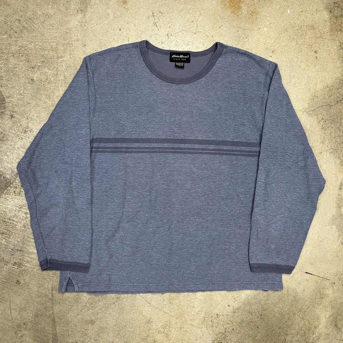 Eddie Bauer Vintage Eddie Bauer Long Sleeve Pullover Blue Stripe Large Size US L / EU 52-54 / 3 - 1 Thumbnail