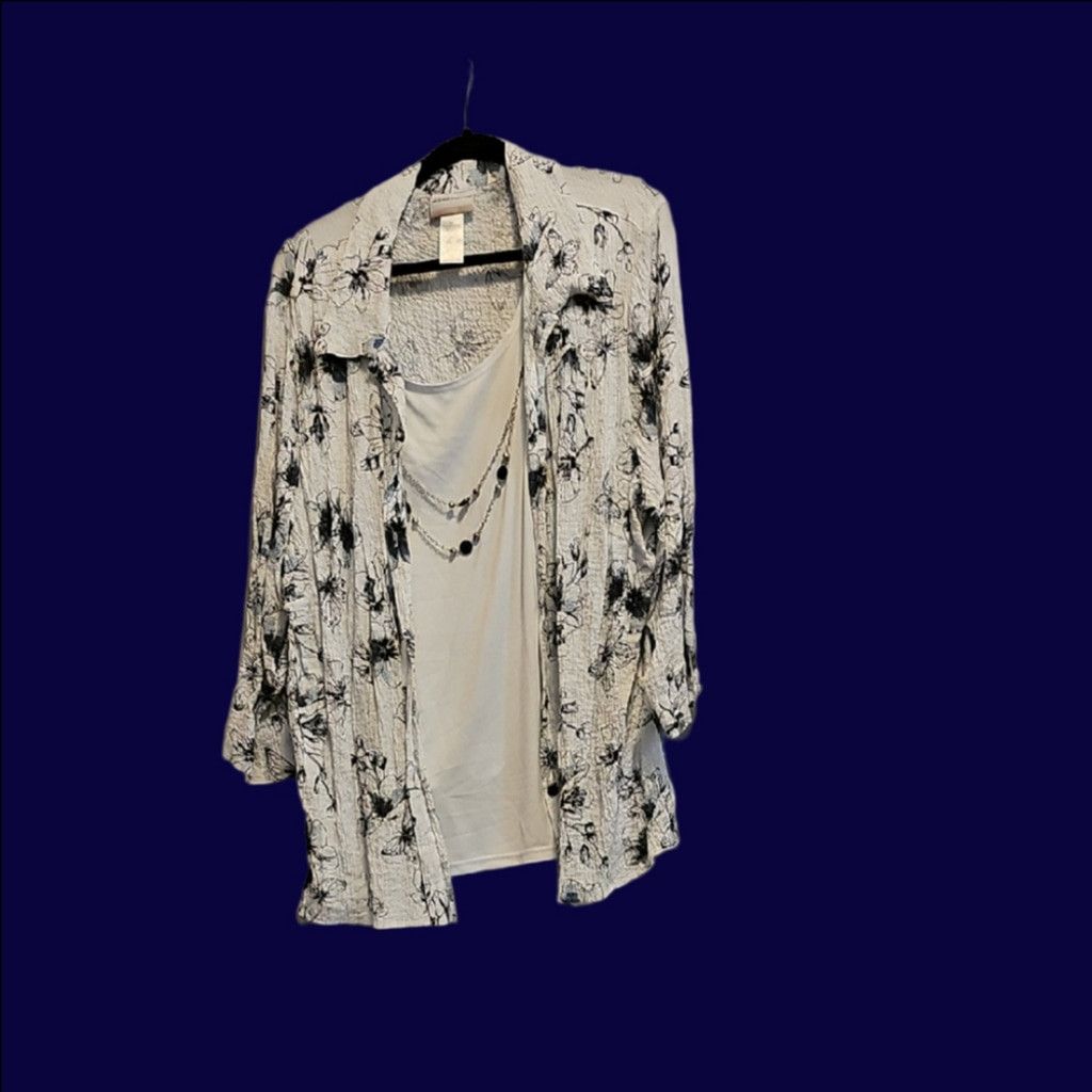 Other Alfred Dunner Black and White Textured Top Size 3XL / US 20-22 - 1 Thumbnail