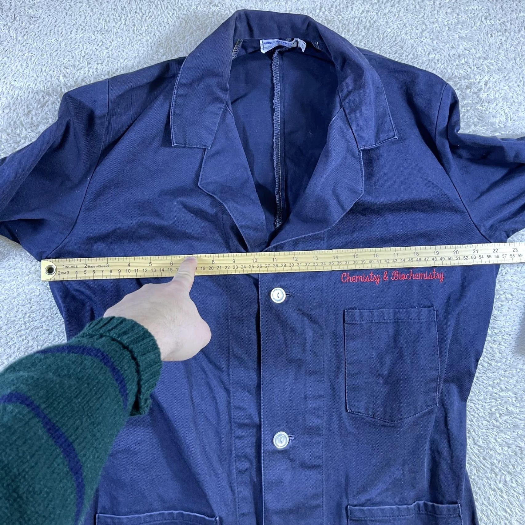 Vintage VINTAGE Quincy Specialties Lab Coat Coat Long Cotton Blue 40 Men Regular Overcoat Workwear 60s 50s 70s Mens Size US XXS / EU 40 - 6 Thumbnail