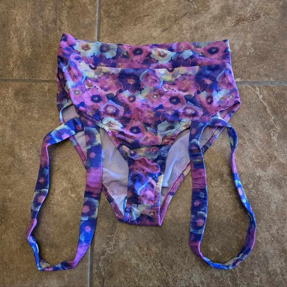 Designer Multicolored Floral Forplay Rave Booty Bottoms Size ONE SIZE - 2 Thumbnail