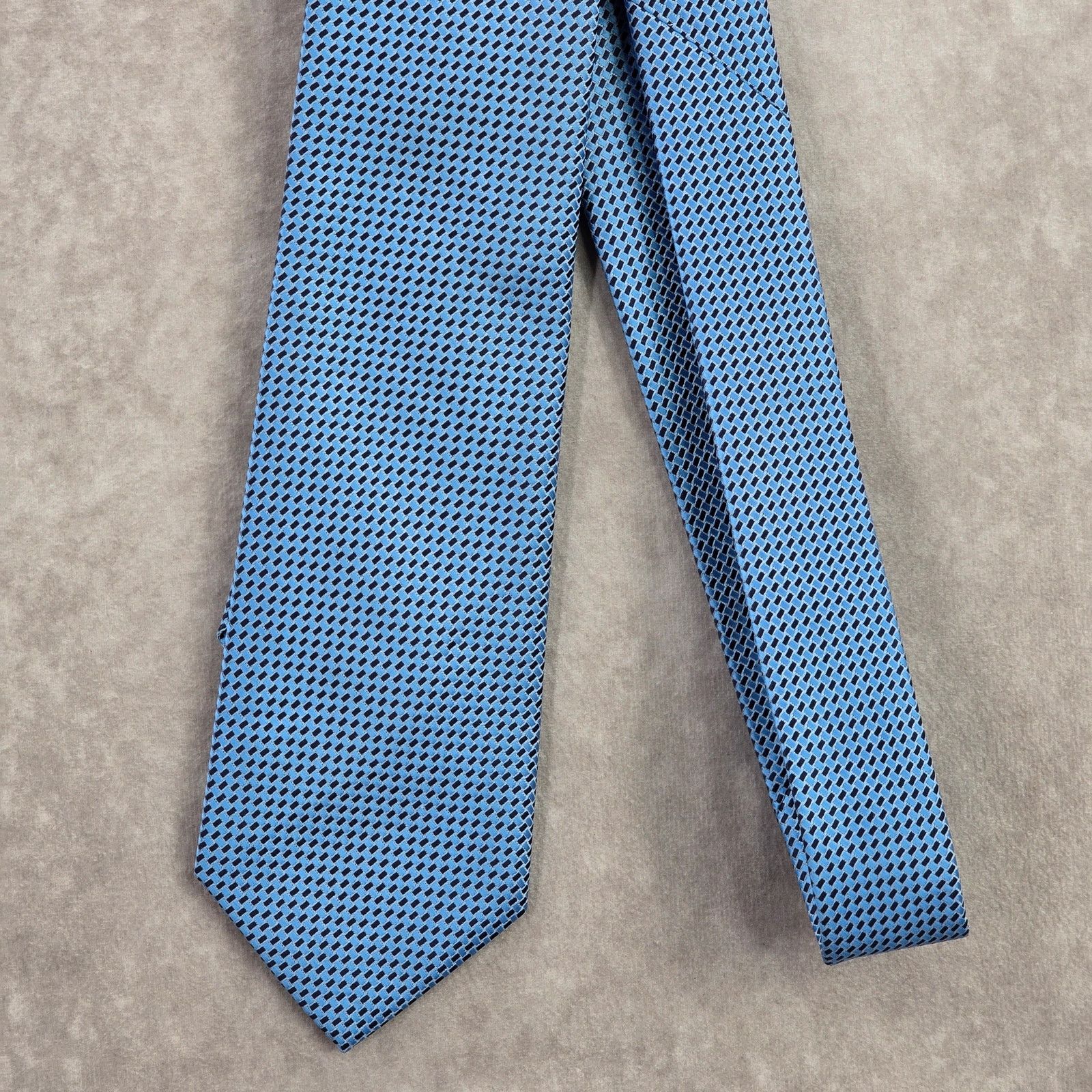 Jones New York Jones New York Blue Silver Geometric Stripe Men's Neck Tie Size 28 - 2 Thumbnail