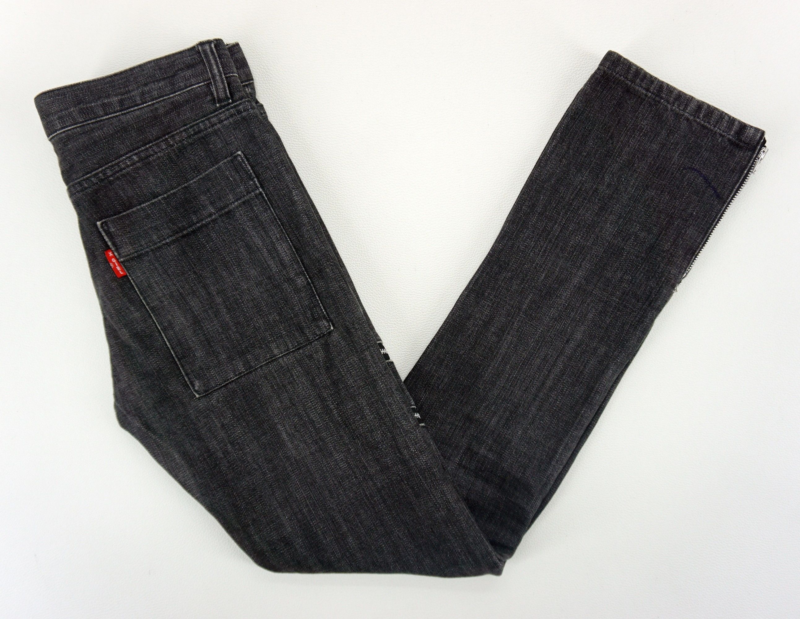 Japanese Brand X-Girl Jeans fits W29xL30 Multi Zipper Bondage Slim Denim Size 25" / US 0 / IT 36 - 3 Thumbnail