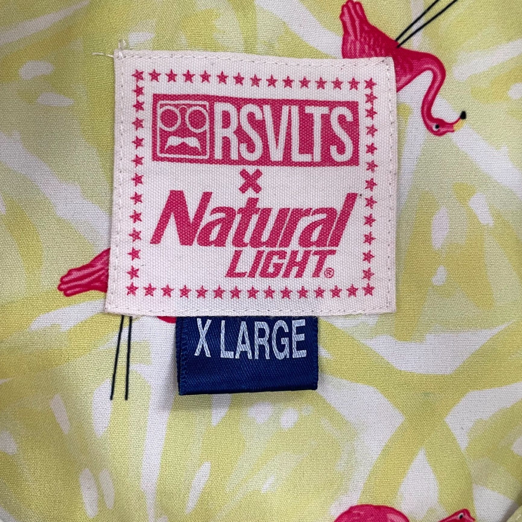 Vintage VINTAGE RSVLTS Natural Light Shirt Adult XL Yellow Flamingos Button-Down Logo Mens Shirt (All Over Print) Size US XL / EU 56 / 4 - 5 Thumbnail