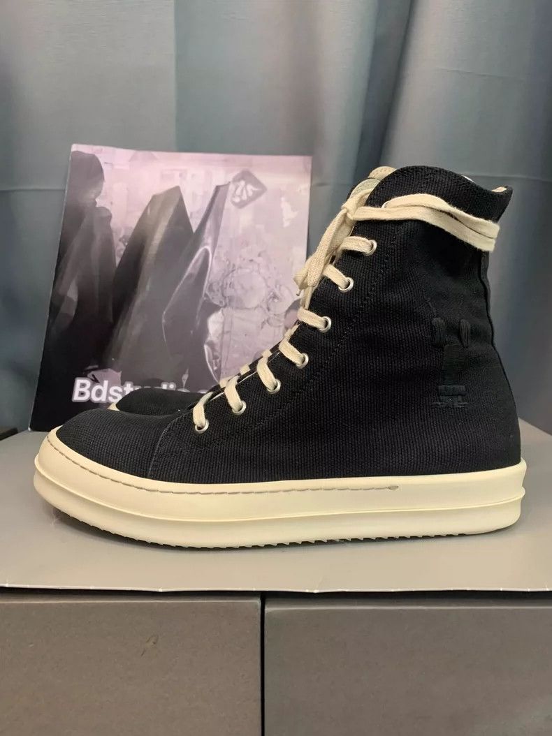Rick Owens Rick Owens Satin High Top Black and White Sneakers Size US 7.5 / EU 40-41 - 3 Thumbnail