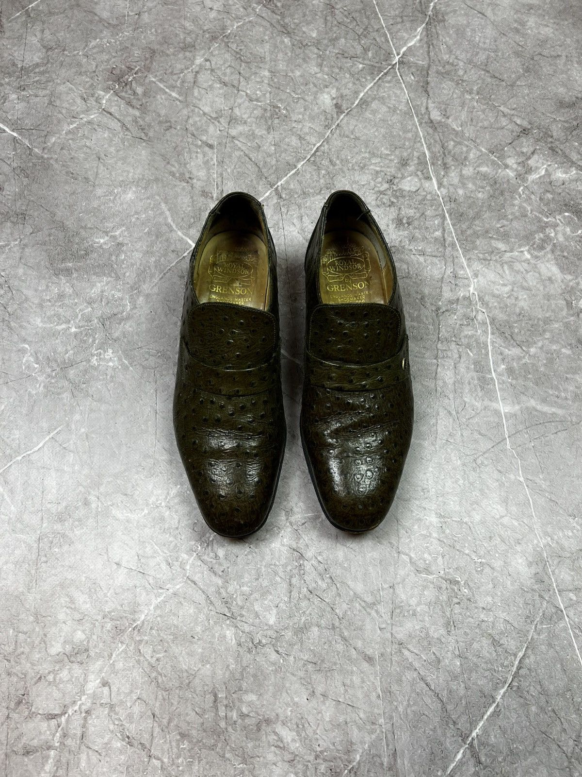 Grenson GRENSON TOP GALLANTS Men's Green Crocodile Leather Slip-On Size US 9 / EU 42 - 14 Thumbnail
