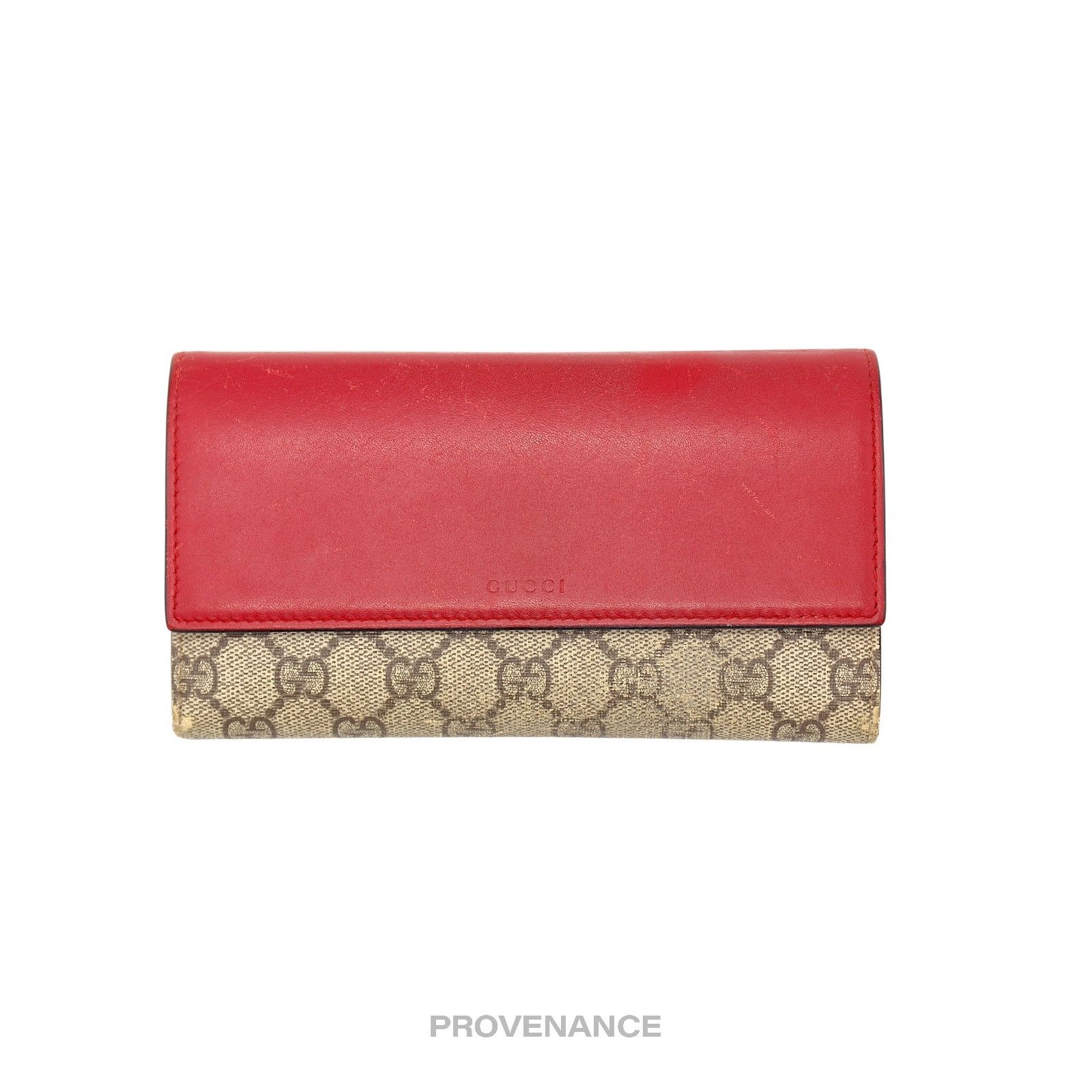 Gucci 🔴 Gucci Snap Long Wallet - GG Supreme Red Pink Size ONE SIZE - 1 Thumbnail