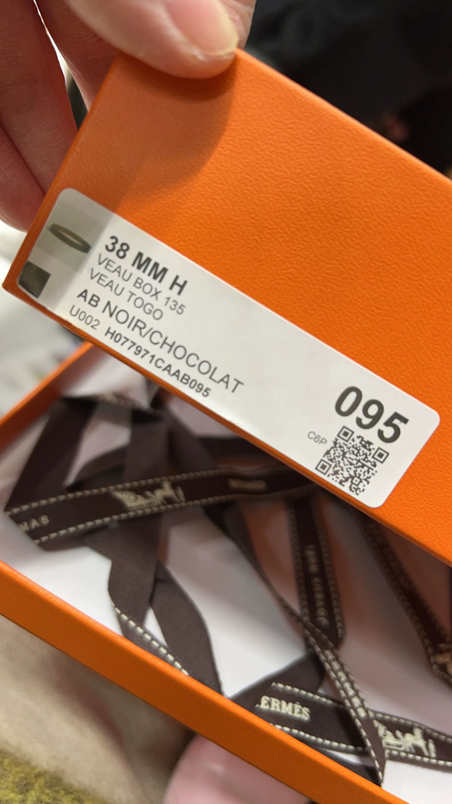 Hermes HERMES Constance Men Black Choc Calf Silver 95cm Size 38 - 6 Thumbnail