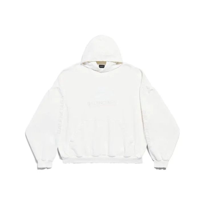Balenciaga Balenciaga FW23 Logo Print White Hoodie Size US M / EU 48-50 / 2 - 1 Thumbnail