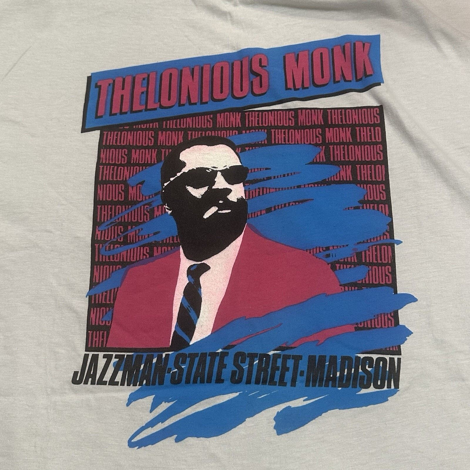 Hanes Vintage 90s Thelonious Monk Jazzman State Street T-Shirt Size US XL / EU 56 / 4 - 2 Thumbnail